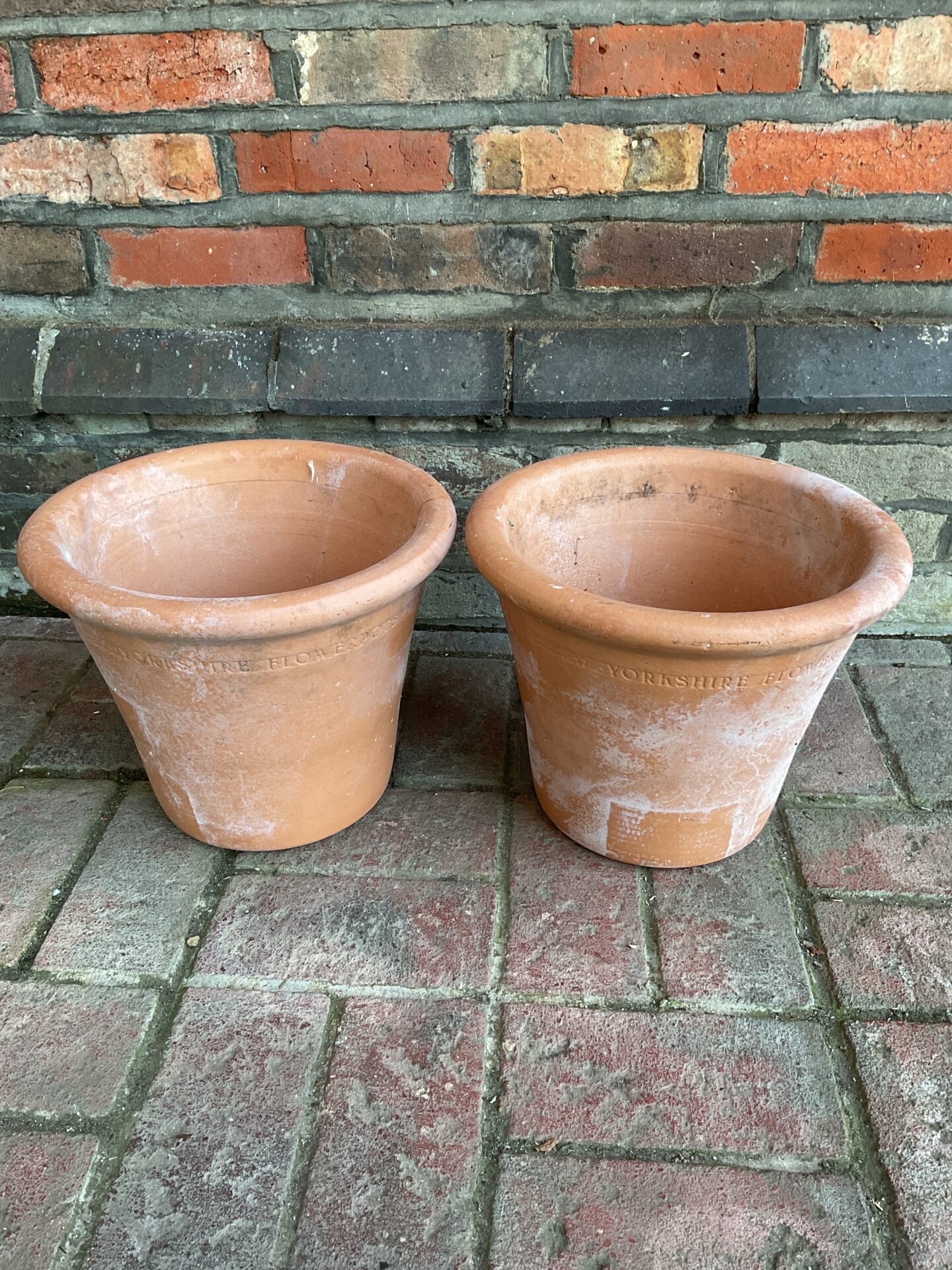 064 pair of terracotta yorkshire flower pots Badgers Auctions On