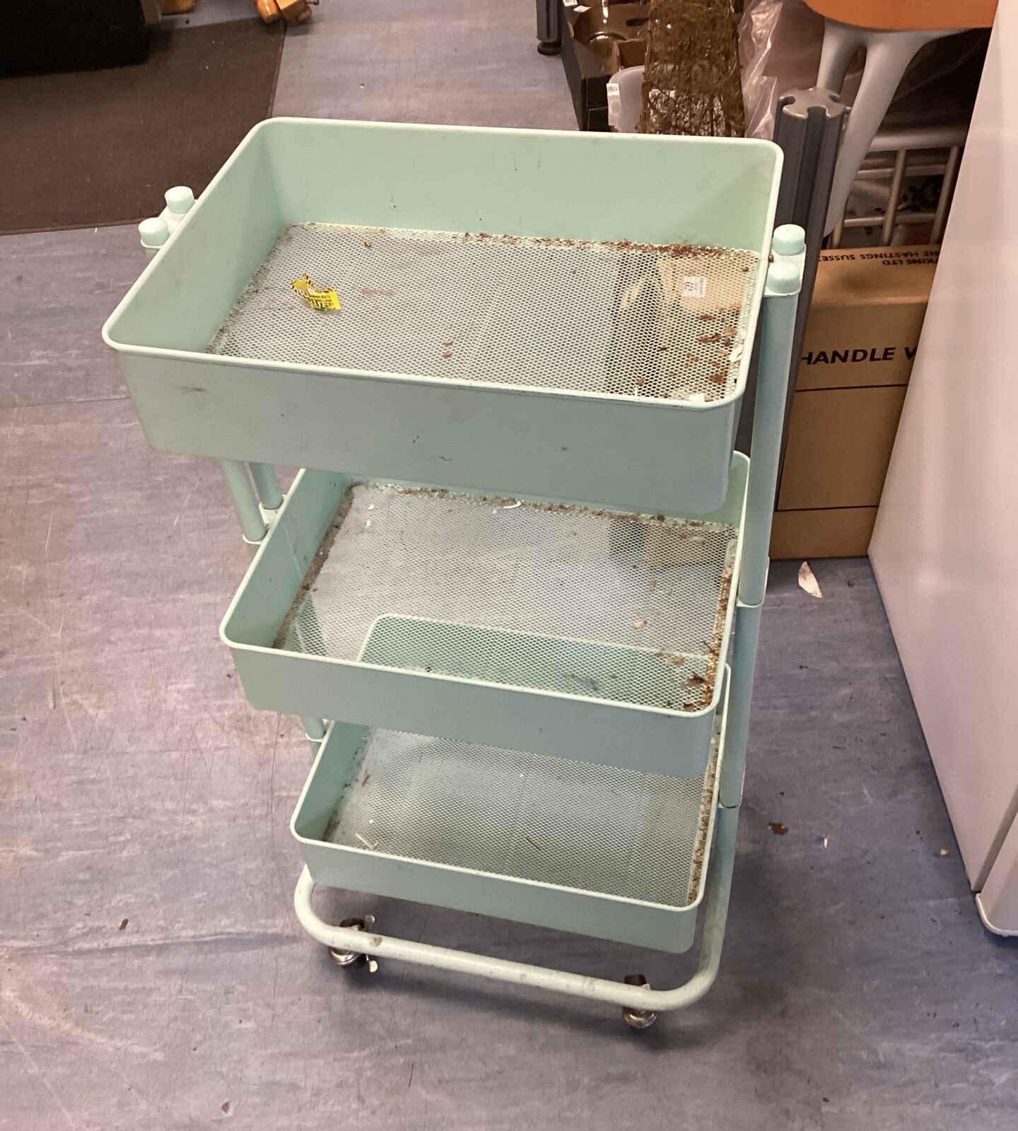 Wheeled vegetable trolley