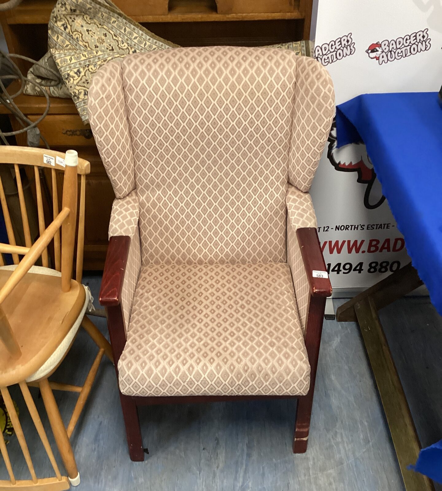Diamond pattern armchair