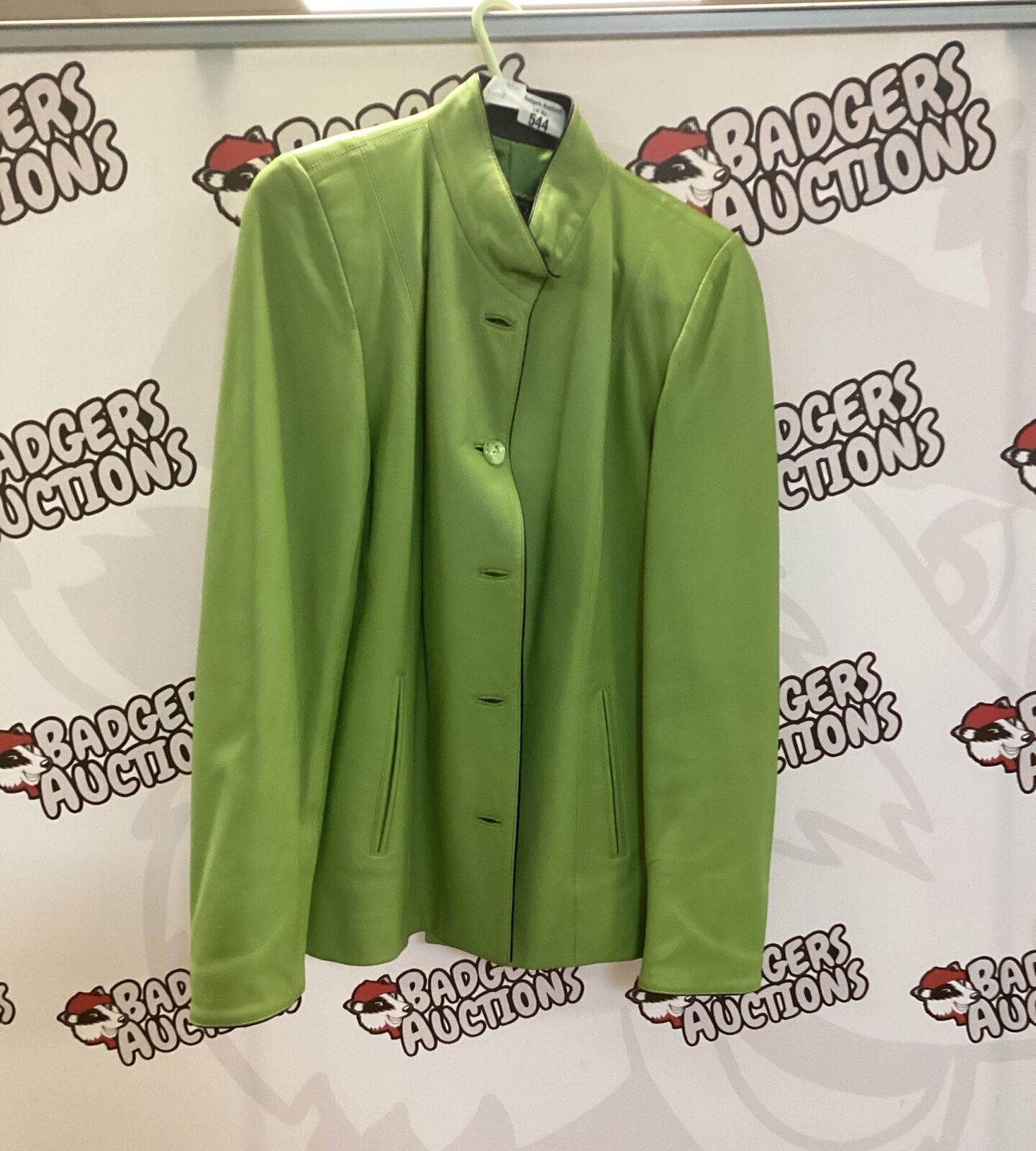 The piel green leather jacket size 42