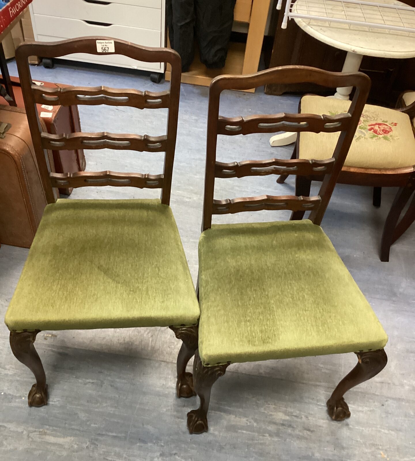 Two claw & ball chairs