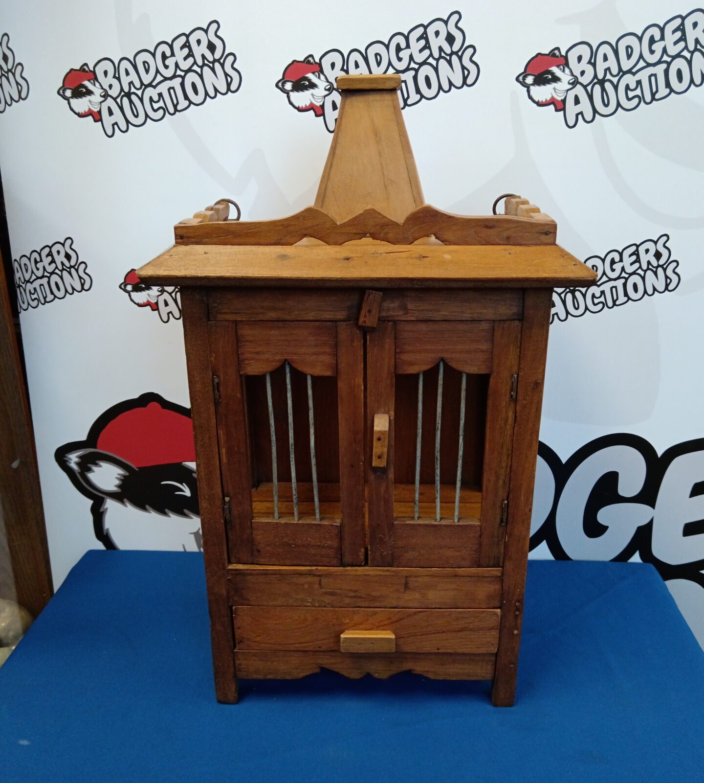 small hindu teak wood temple cabinet