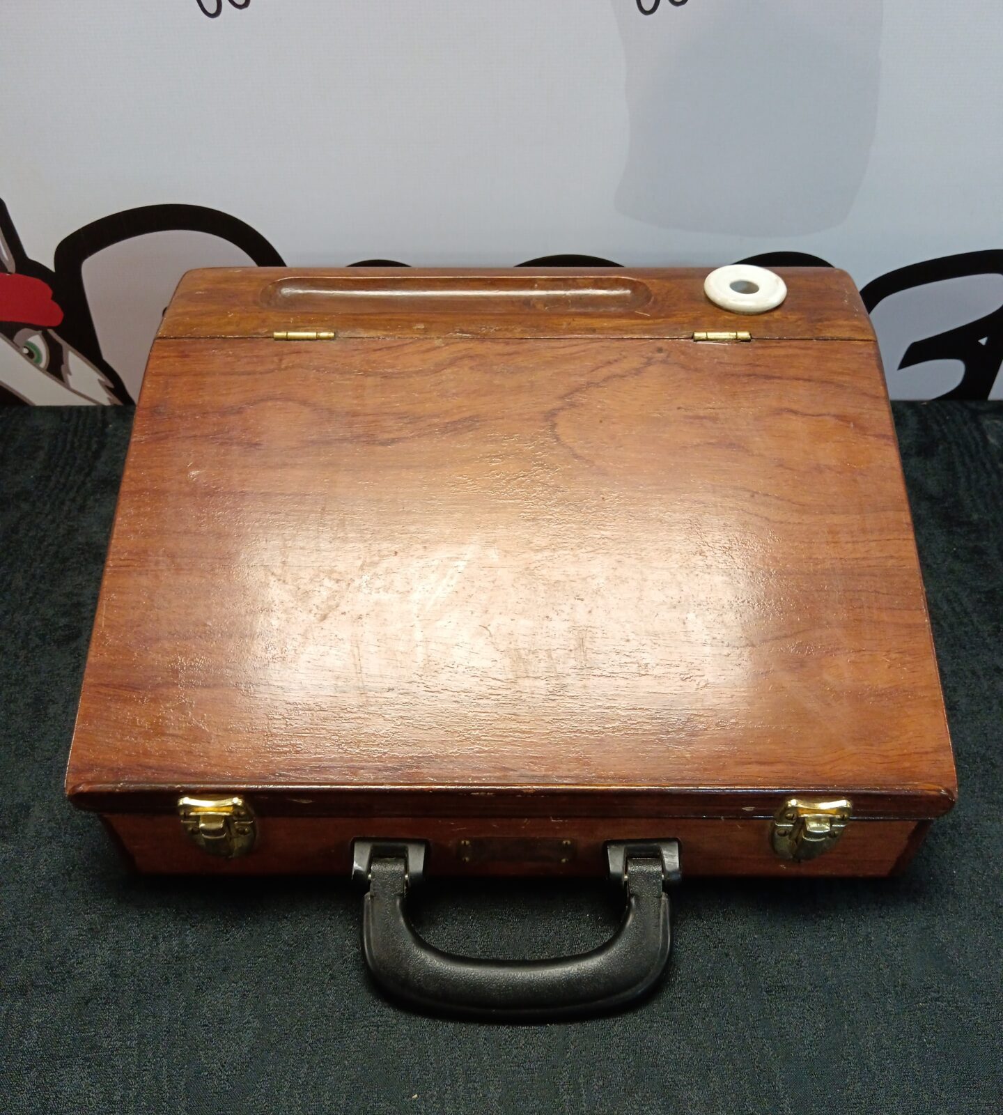 Travelling wooden desk writing slope case