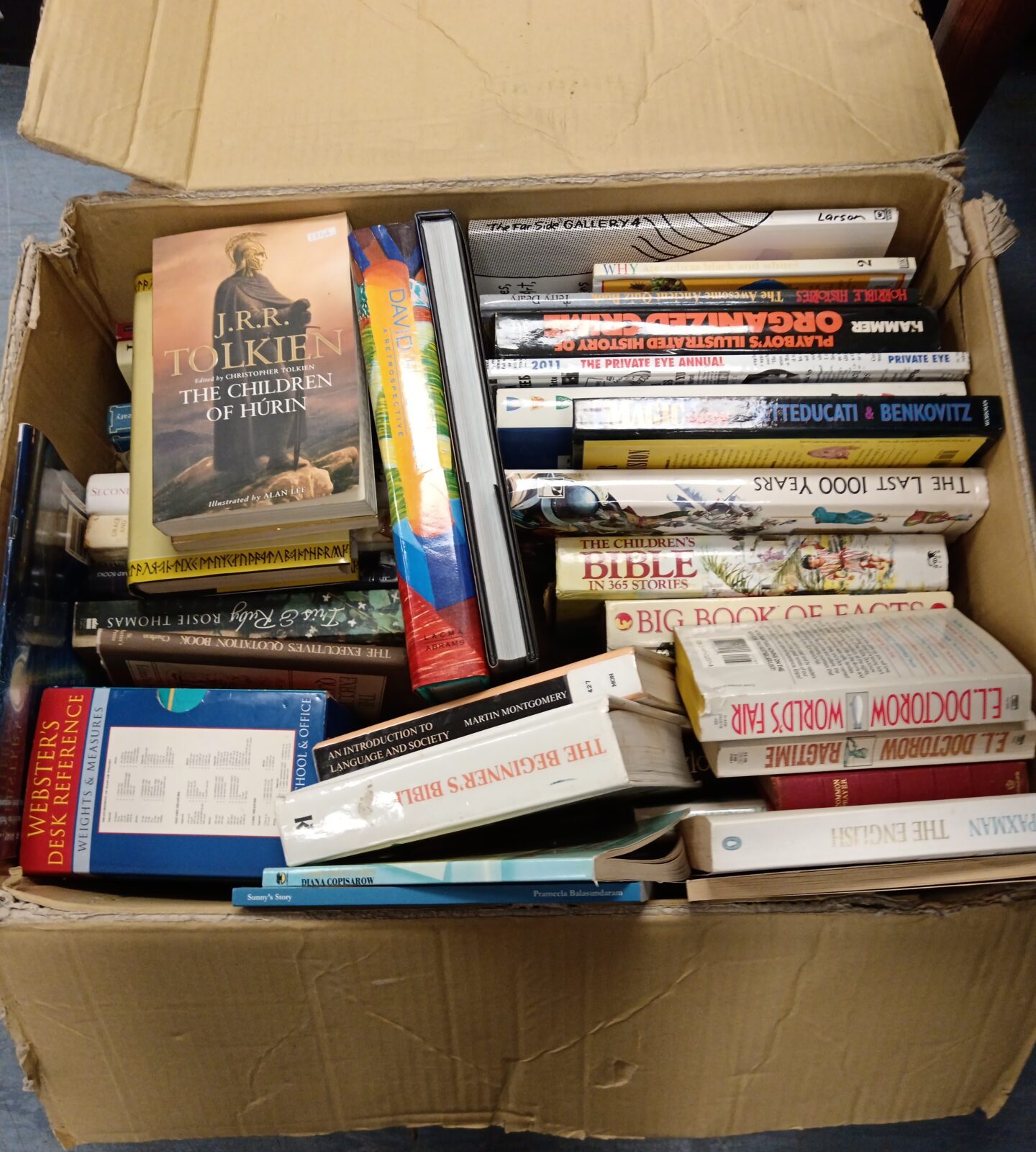 Large box of mixed books