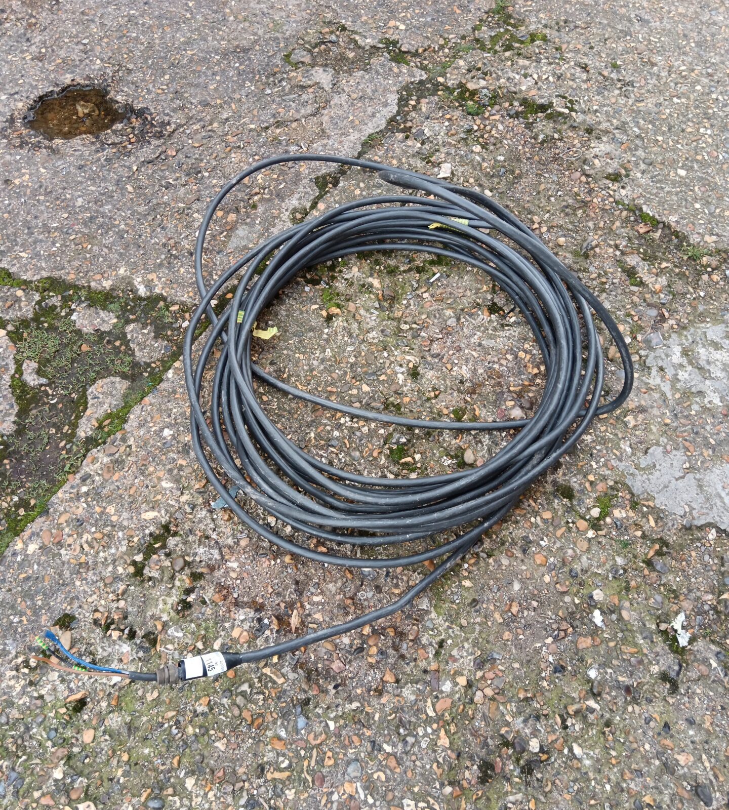 Length of 3 core heavy duty electrical cable