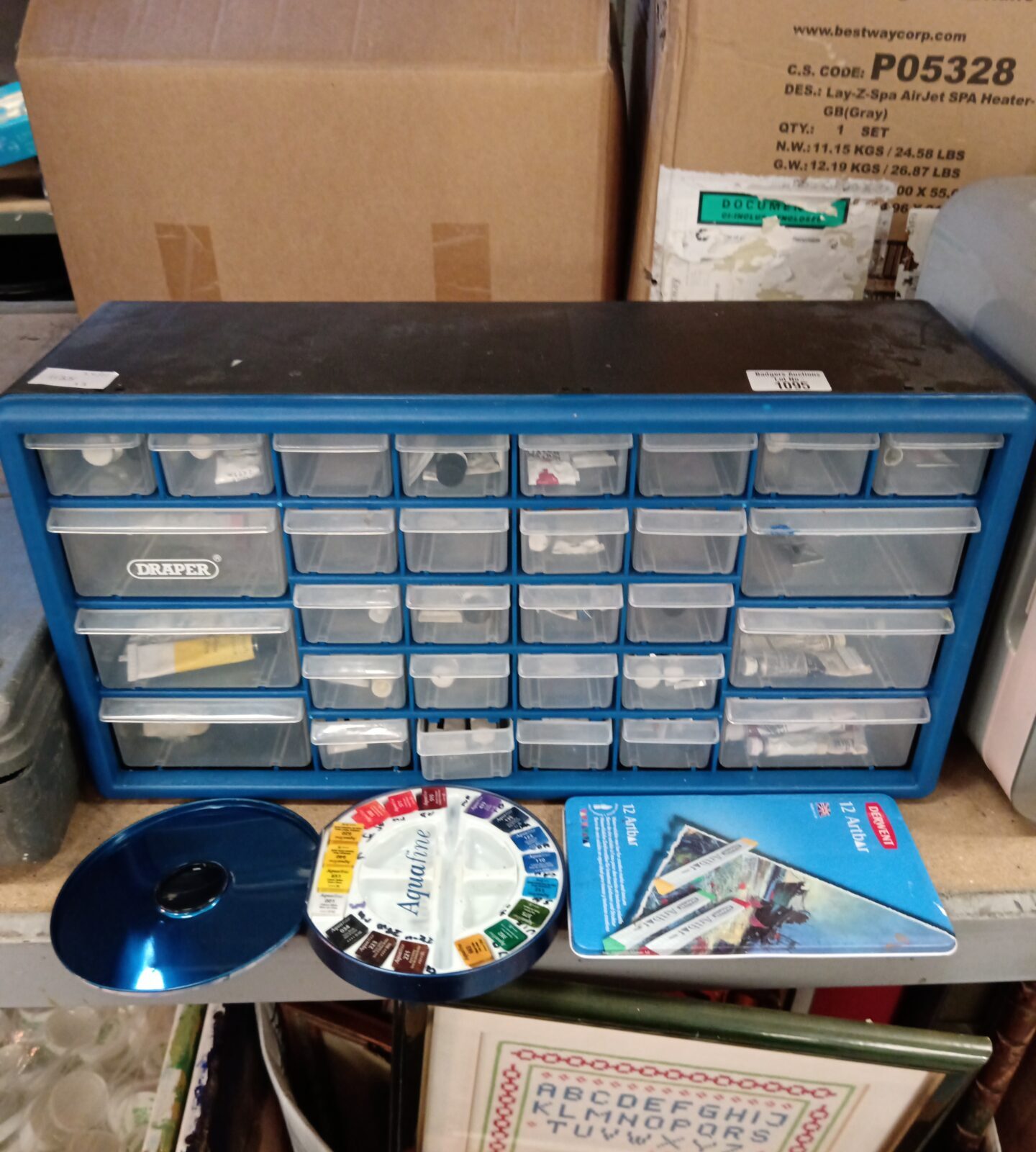 Draper drawers with contents & paints