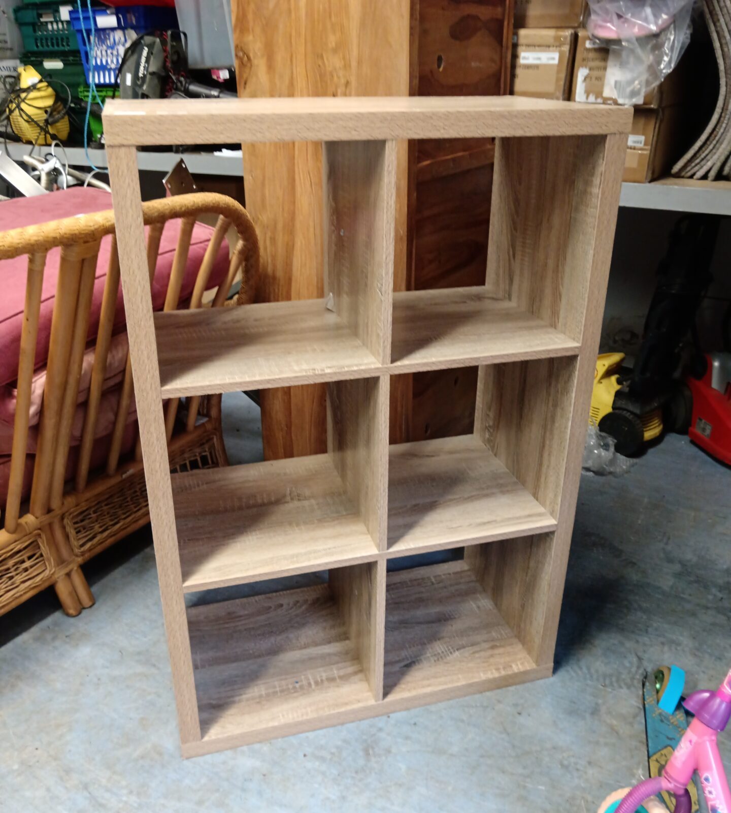 Six cube storage shelf unit