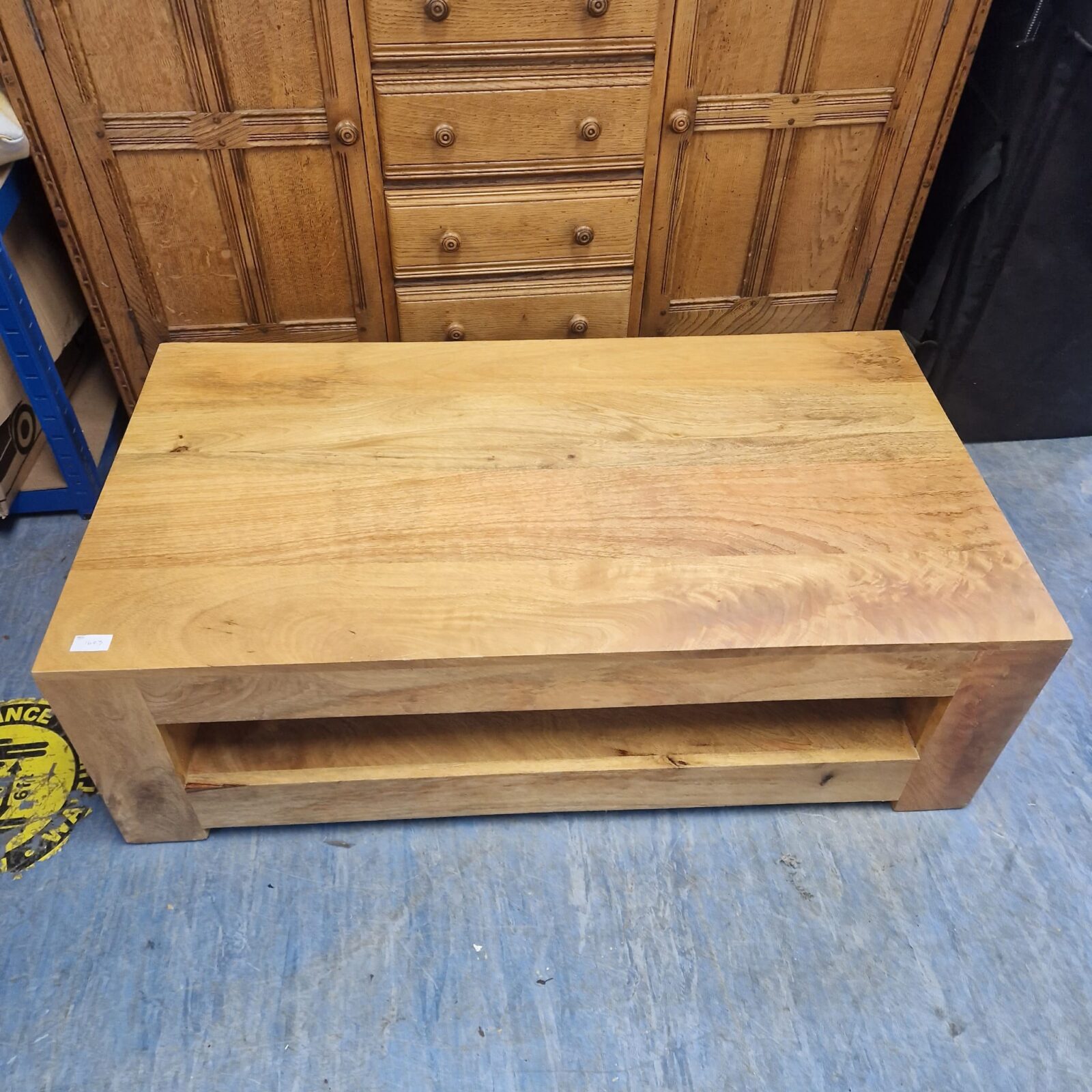 solid wood coffee table 24x44x15”