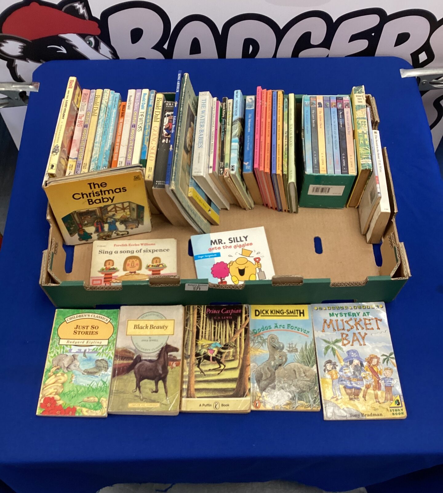 Tray of children's books inc roald dahl  & c.s lewis story books