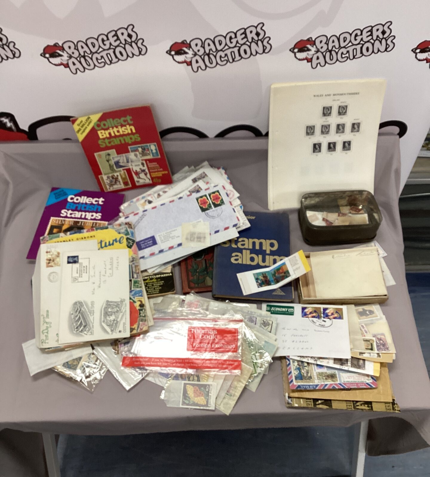 Box of stamps and stap collectors books