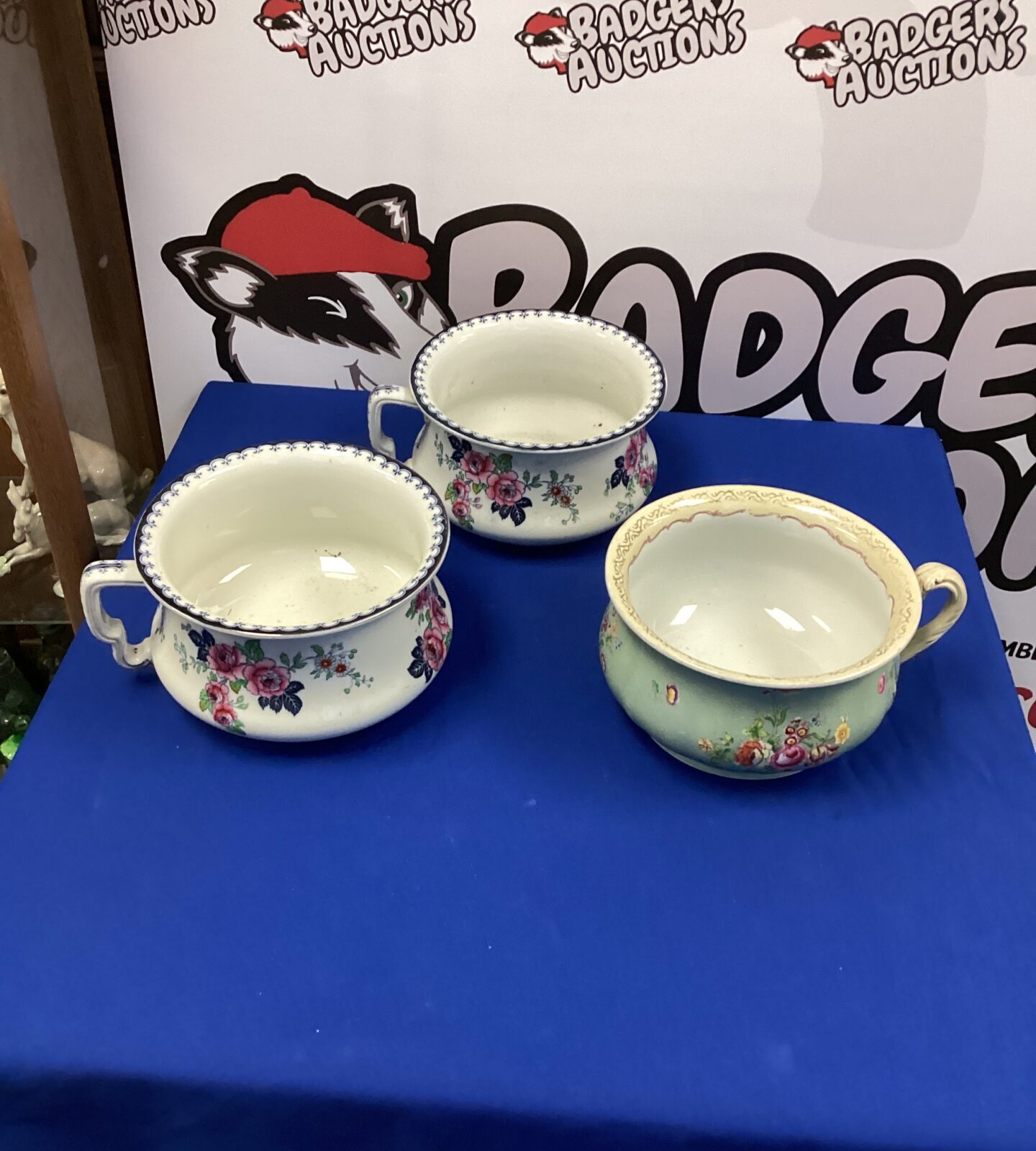 Three Porcelain Chamber Pots