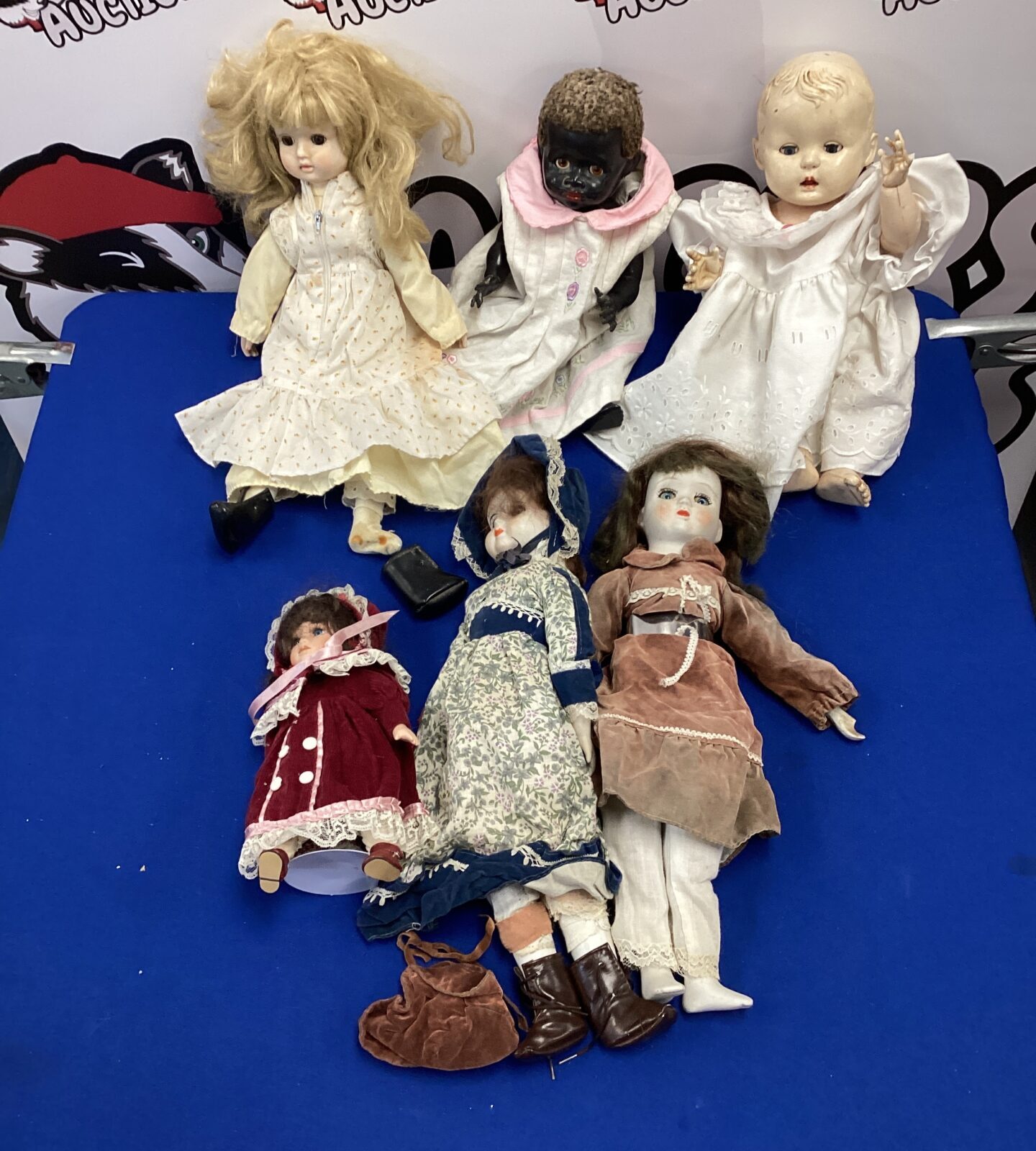 Box of vintage dolls inc ceramic collectors dolls