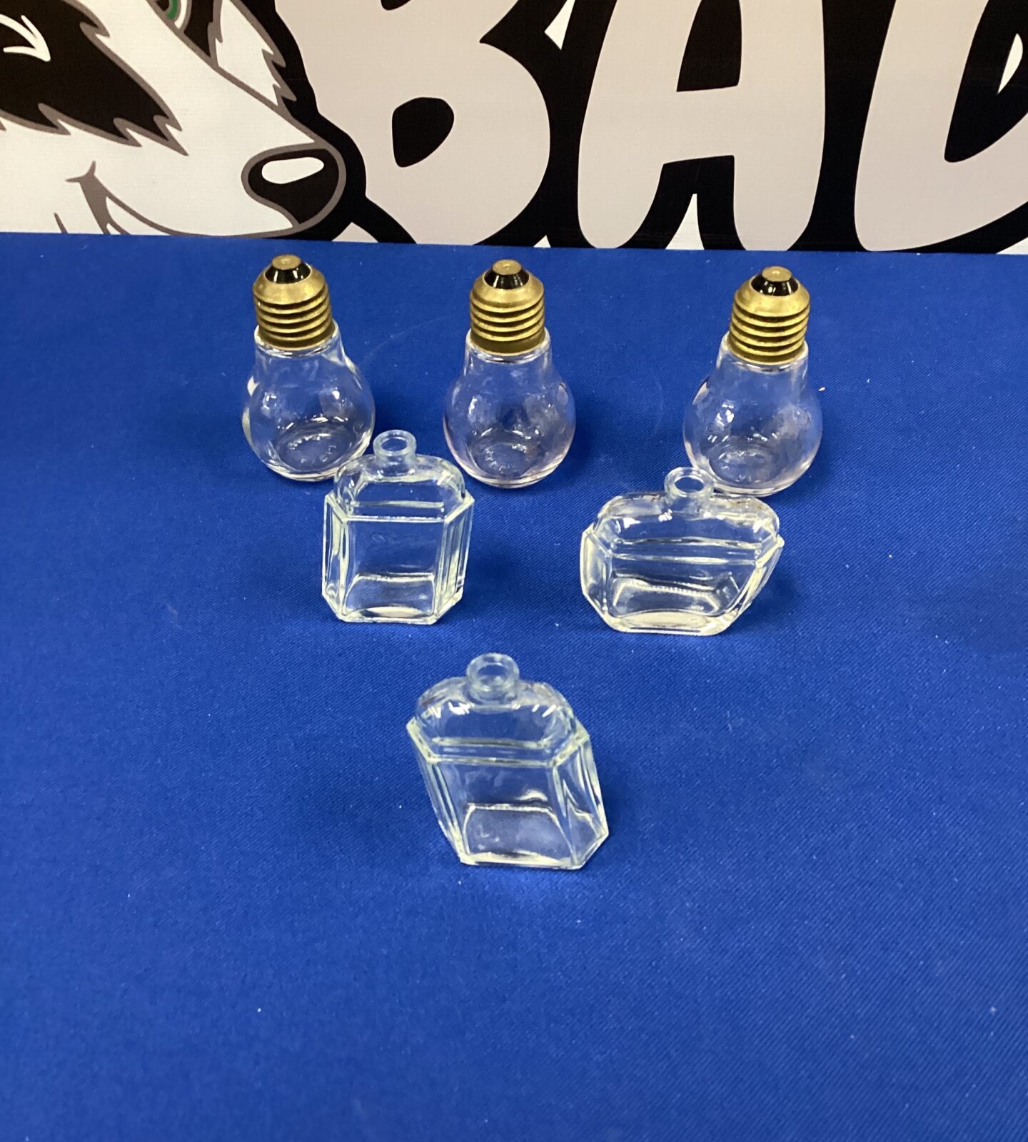 Selection of glass scent bottles