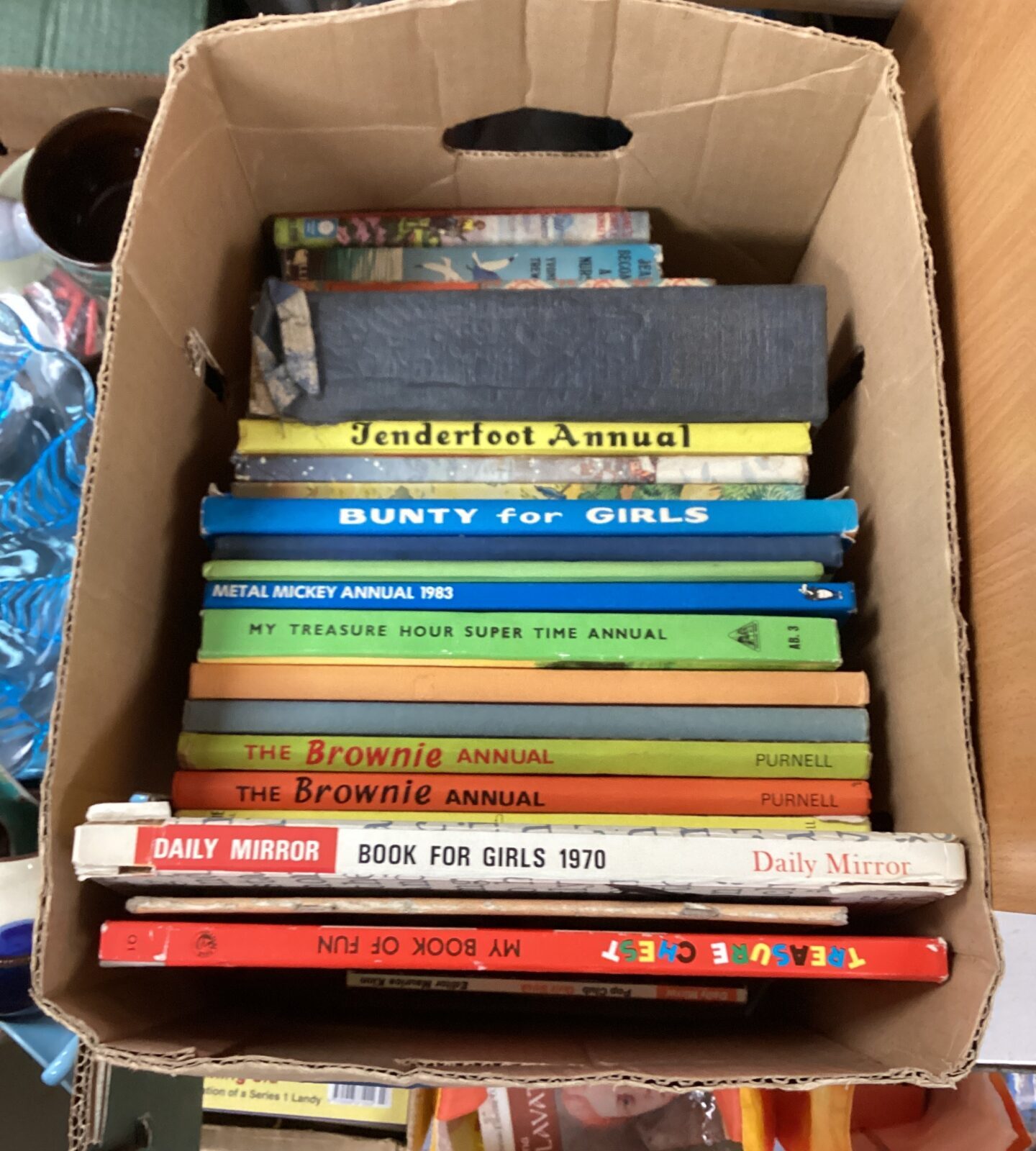 Box of vintage boks and annuals