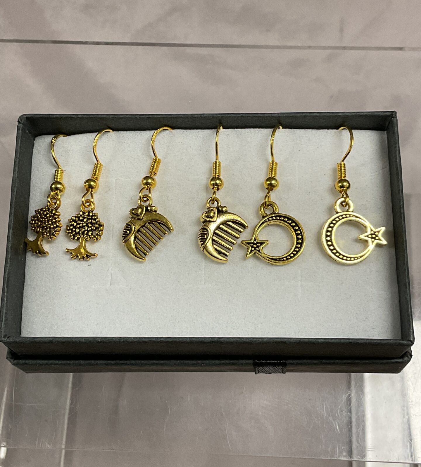 Three pairs of 925 silver gilt earrings