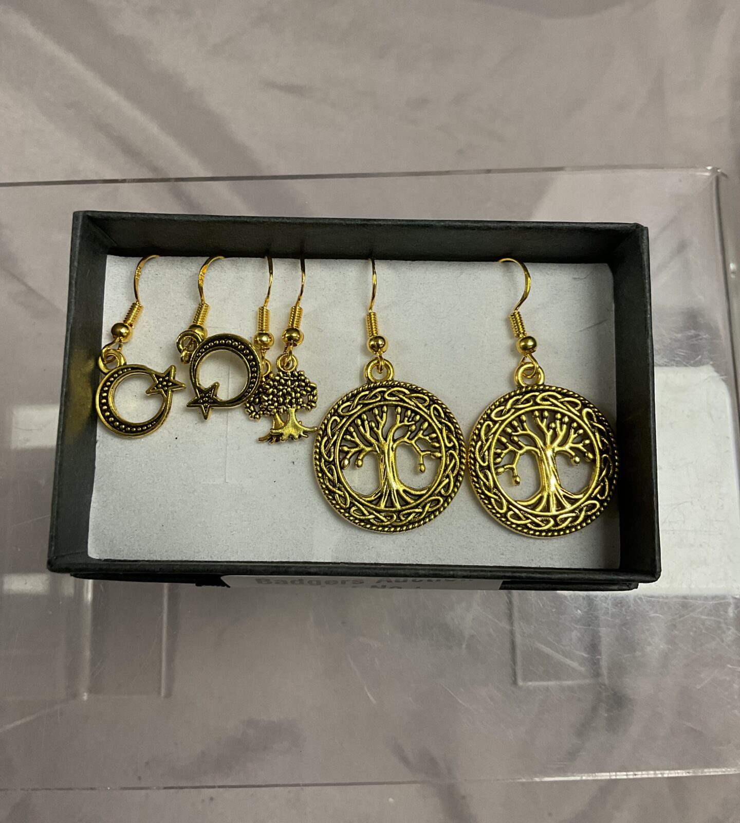 Three pairs 925 silver gilt earrings