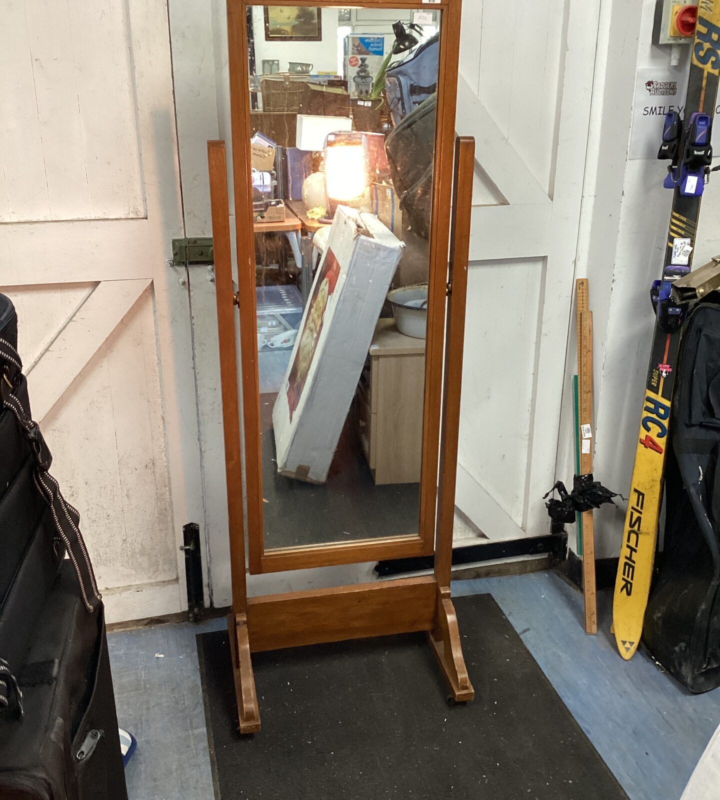 Full length wheeled dressing room mirror 65” tall