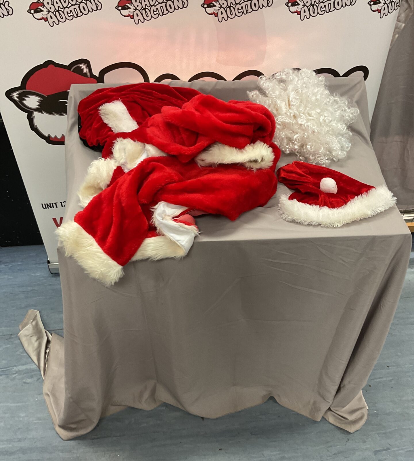 Box of santa claus outfit