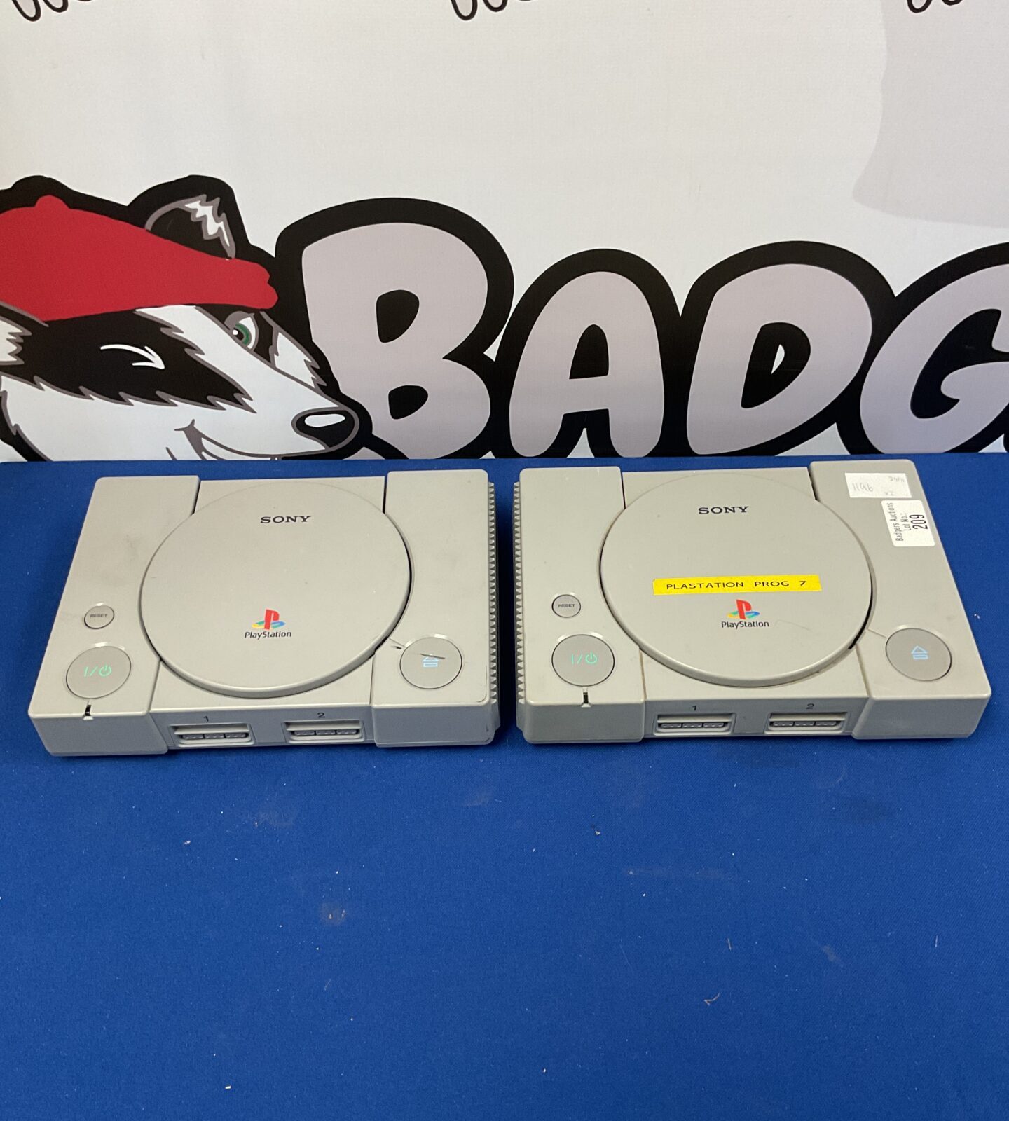 Two PlayStation one consoles (no cables or controllers)