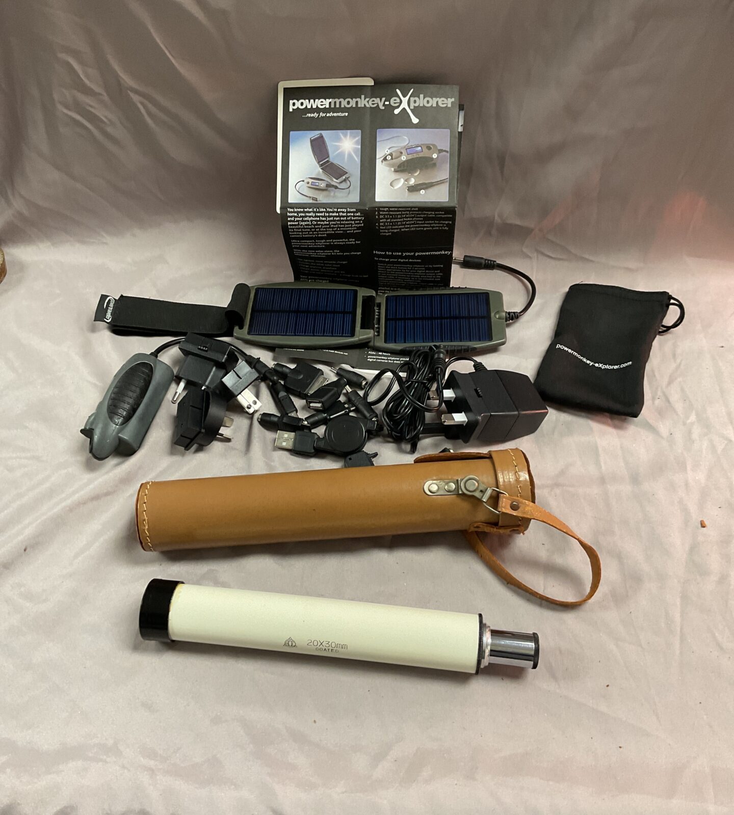 Power monkey explorer solar charger and pocket telescope