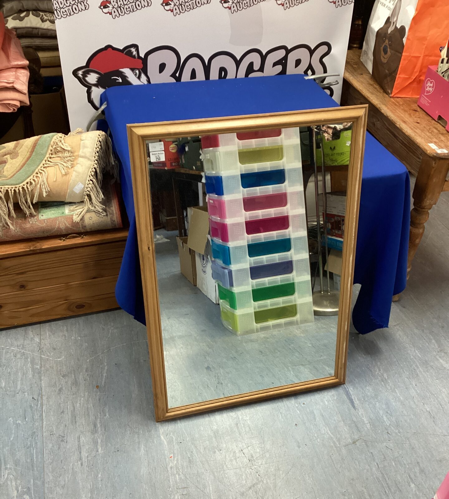 Wood framed mirror 40”x 27”