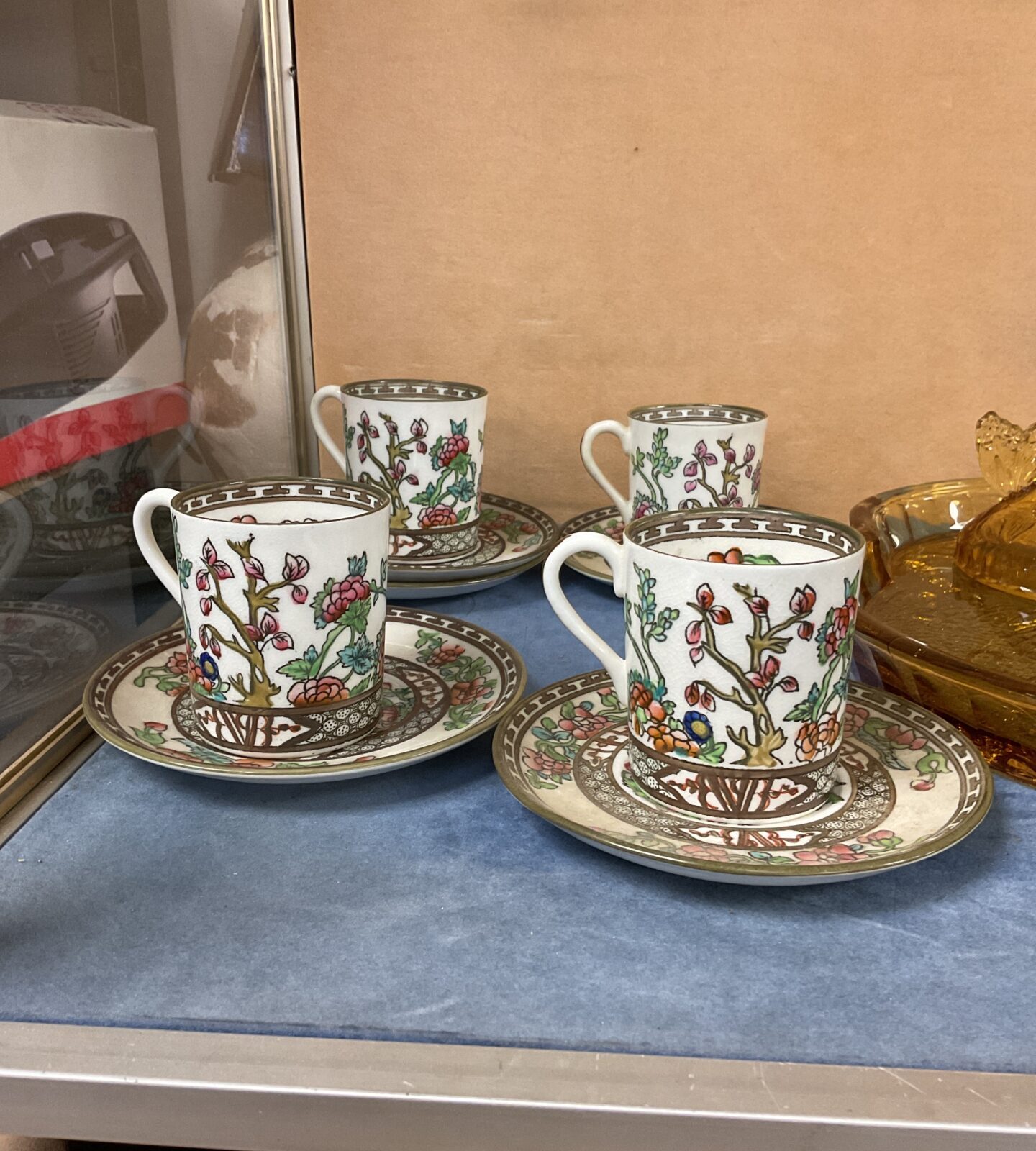 Set of four Coalport coffee cups & saucers