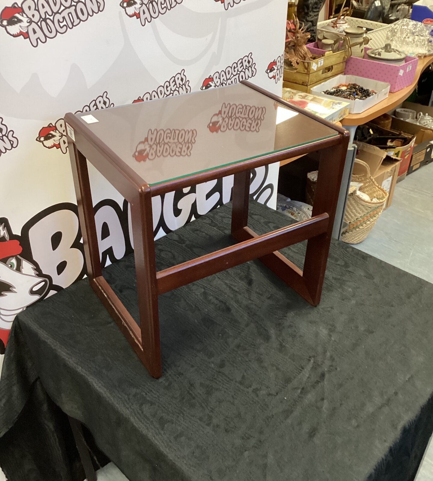 Mahogany Glass topped small Table