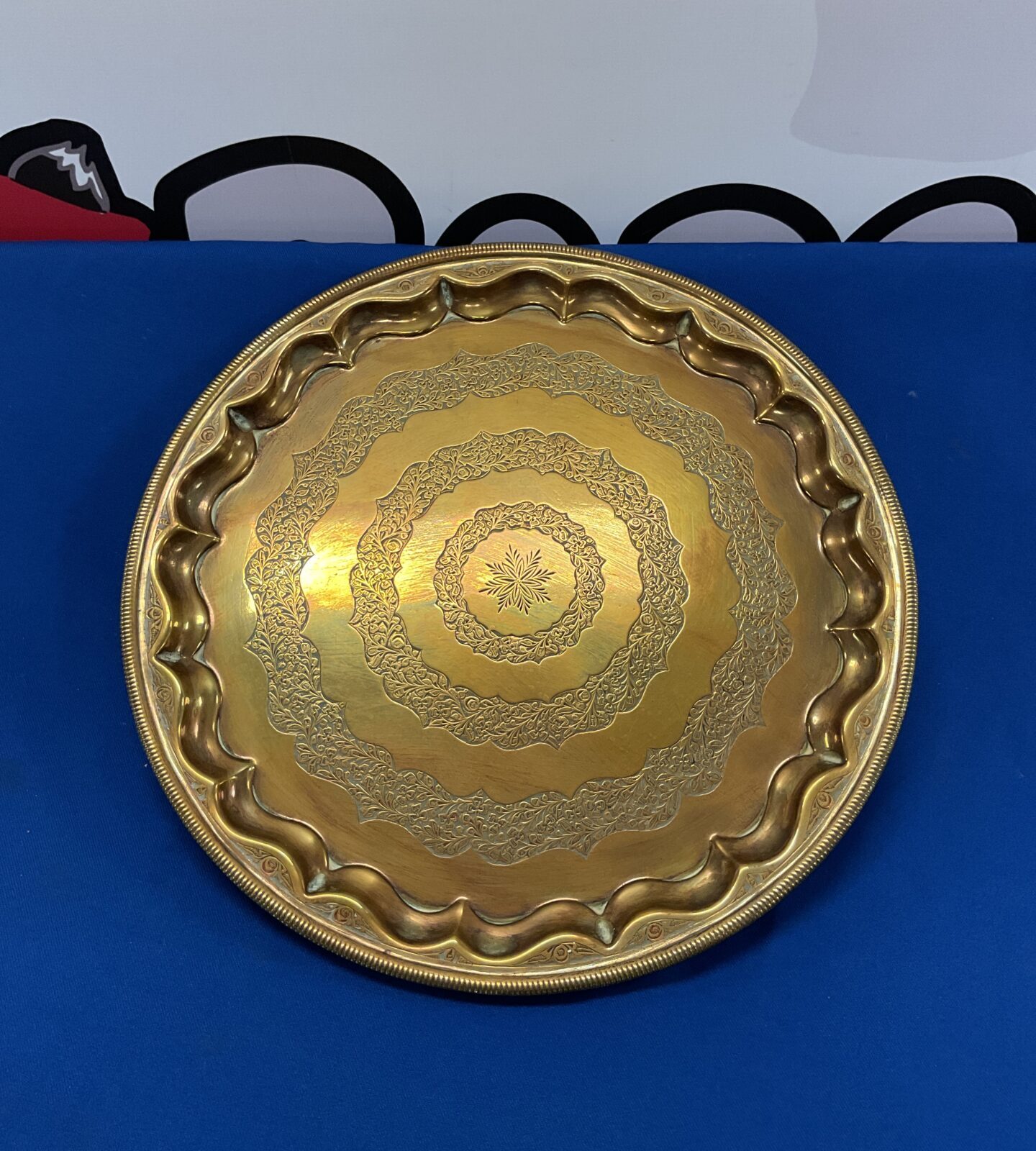 15” Indian brass charger tray