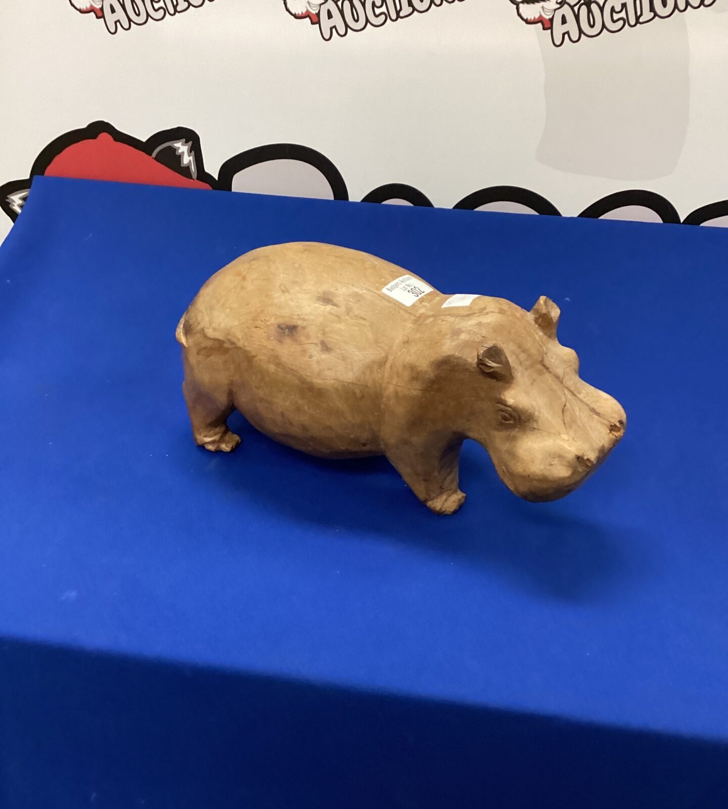 Hand Carved Hardwood Hippopotamus