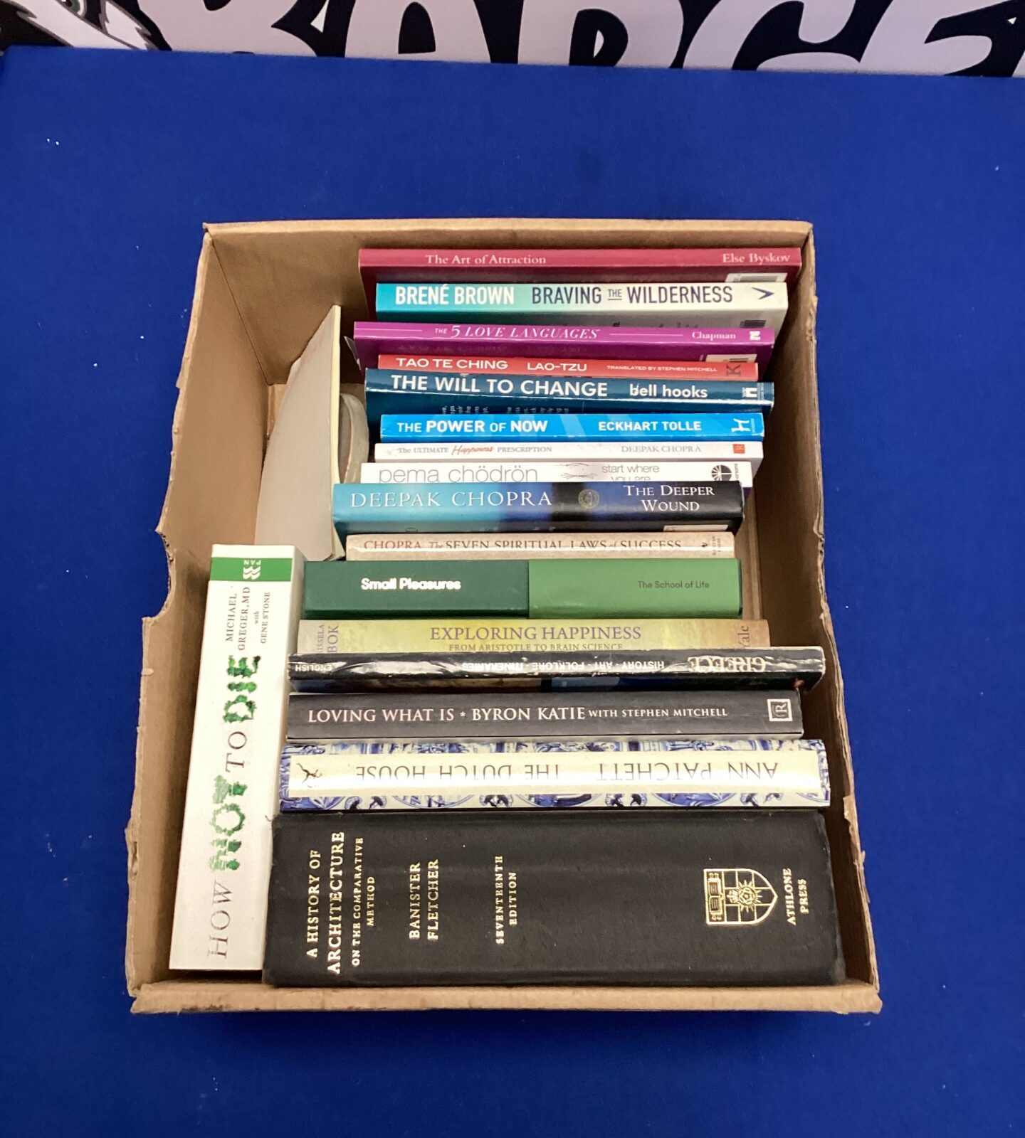 Box of personal development books Inc the power of now & the will to change