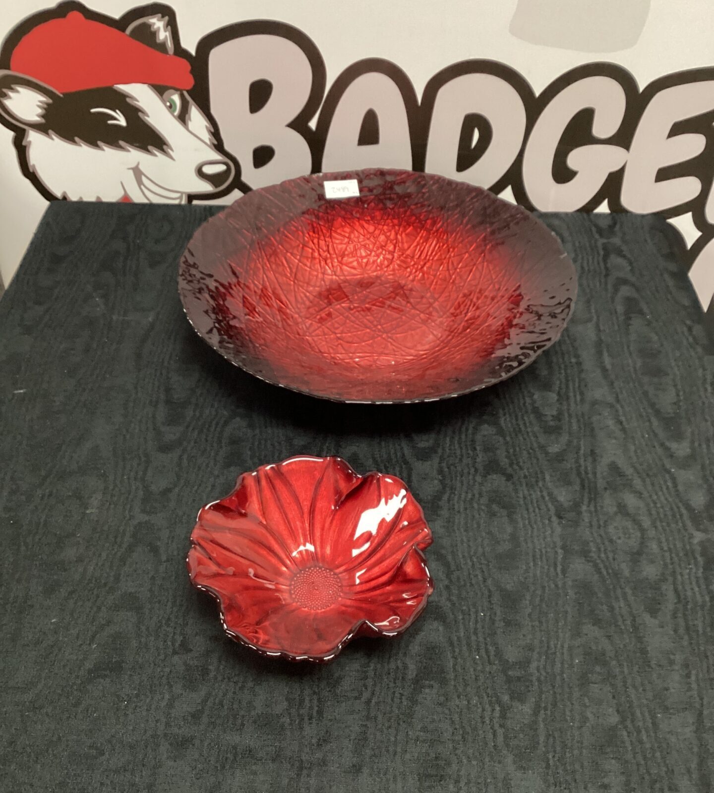 Two Red art Glass bowls