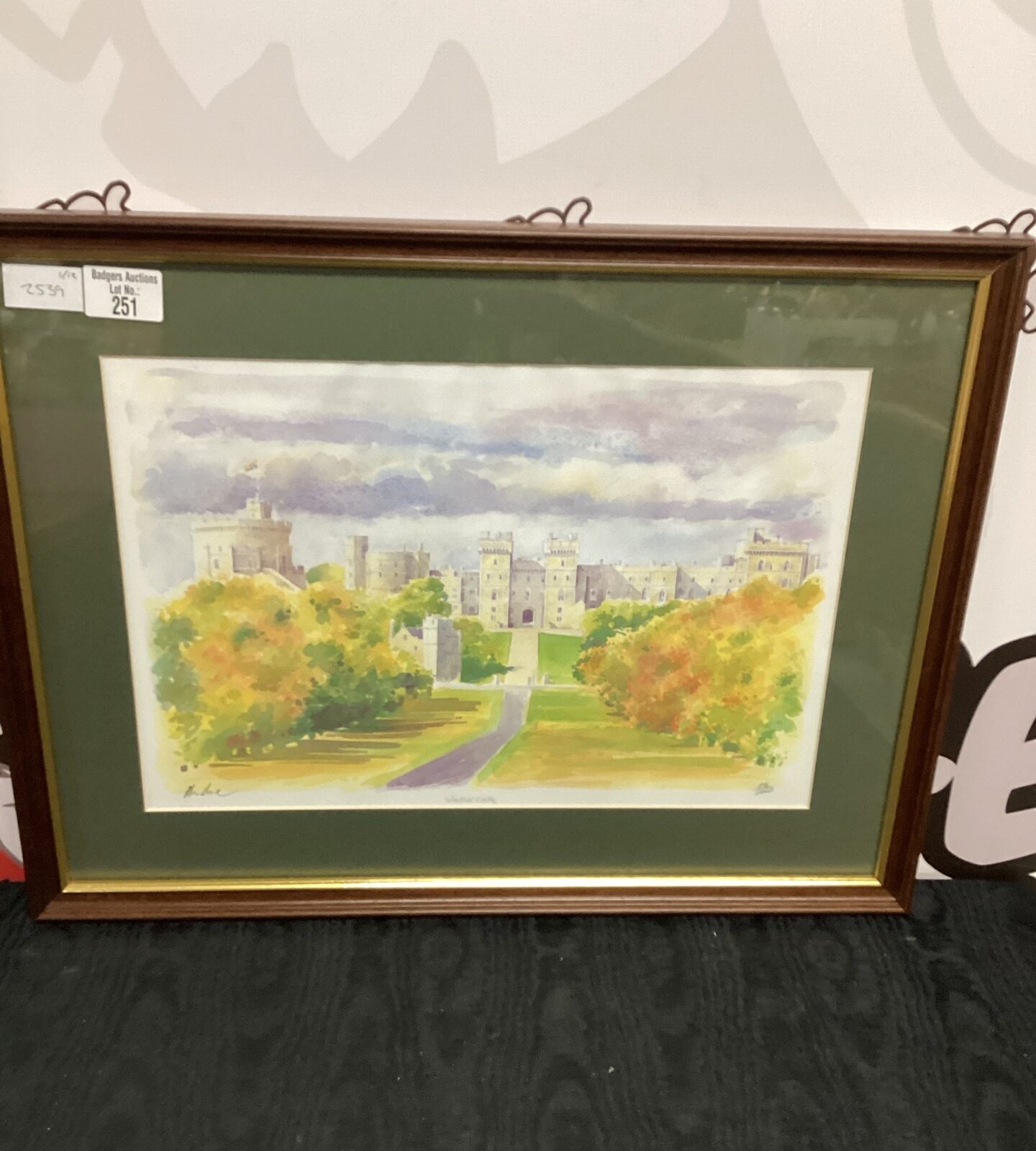 Signed framed water colour of Windsor Castle