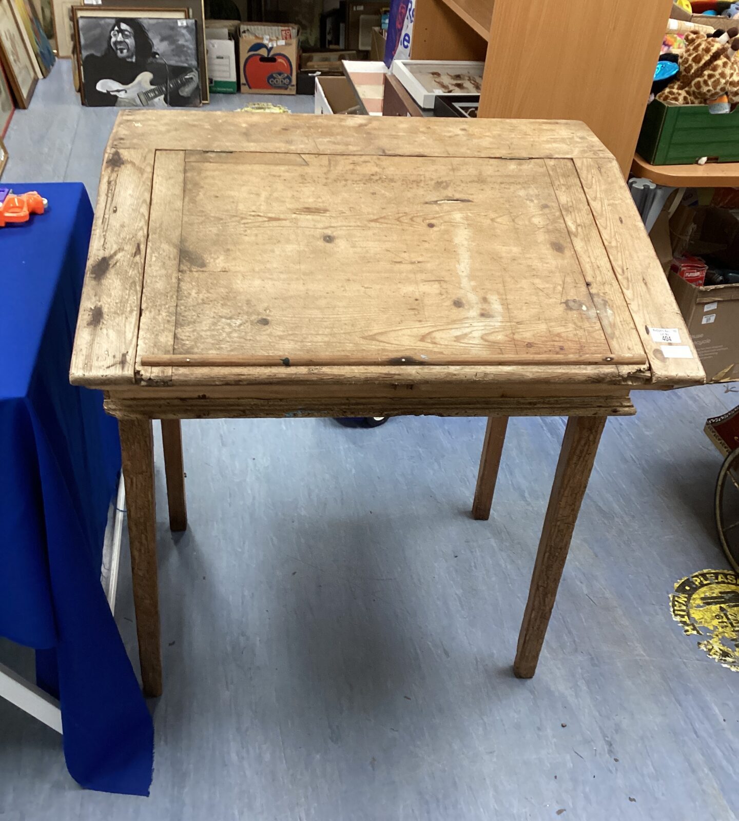 Antique Pine Rustice Tall Writing Table