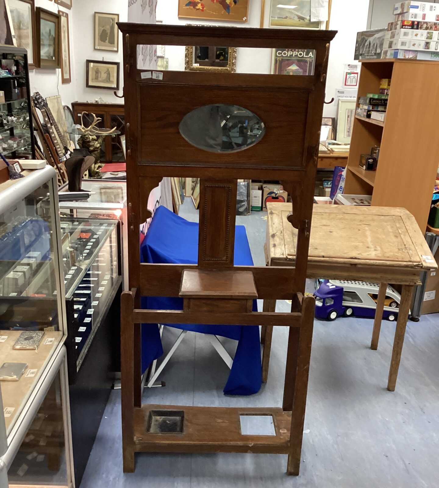 Antique Mahogany Hall Stand with Mirror