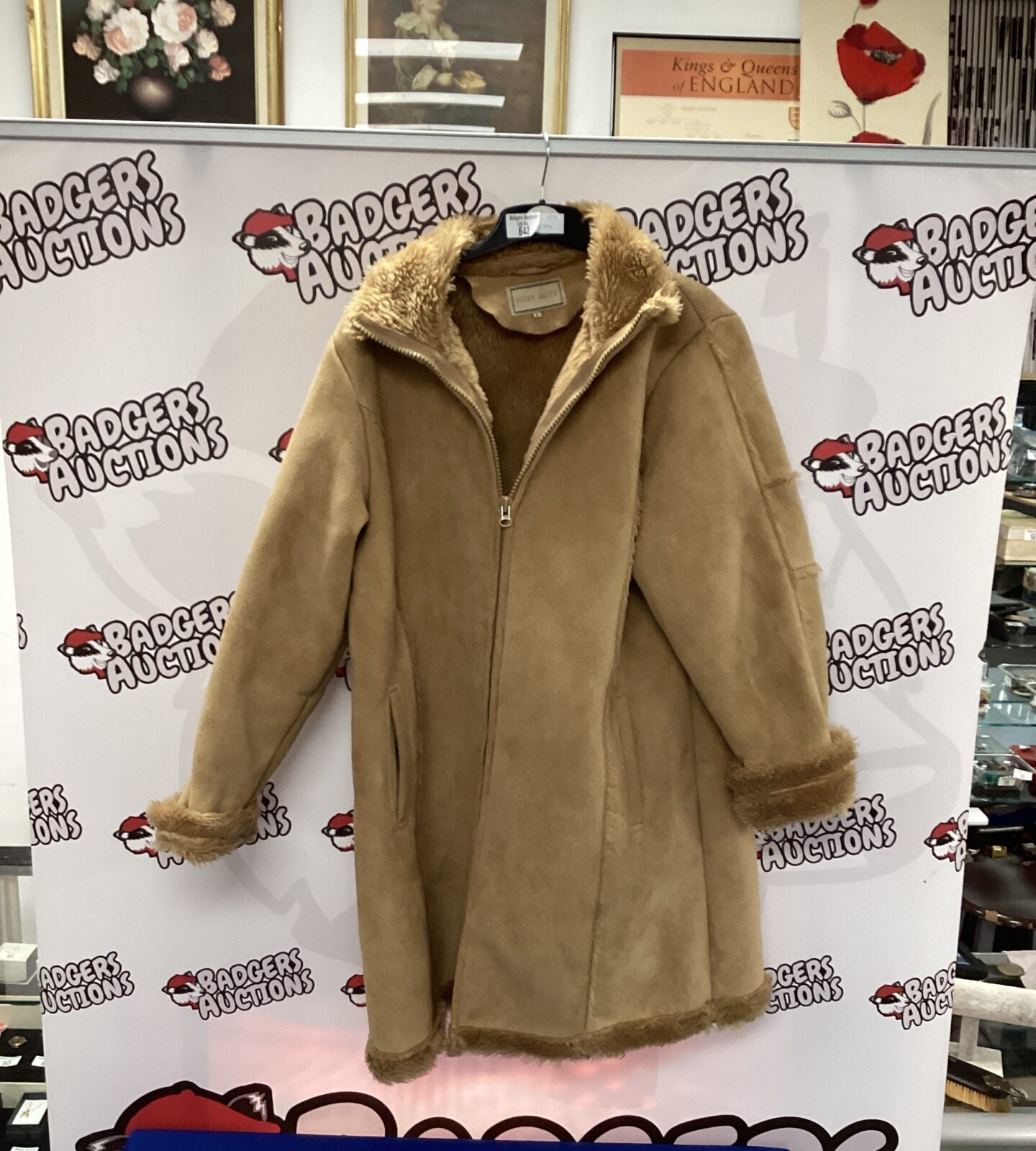 Vicky Smith Full Length Sheepskin Coat Size L