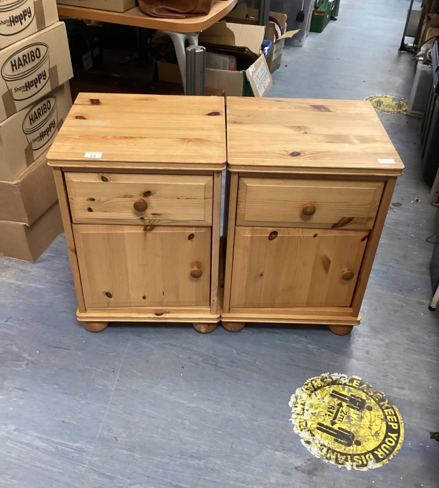 Two Pine Bedside Cabinets