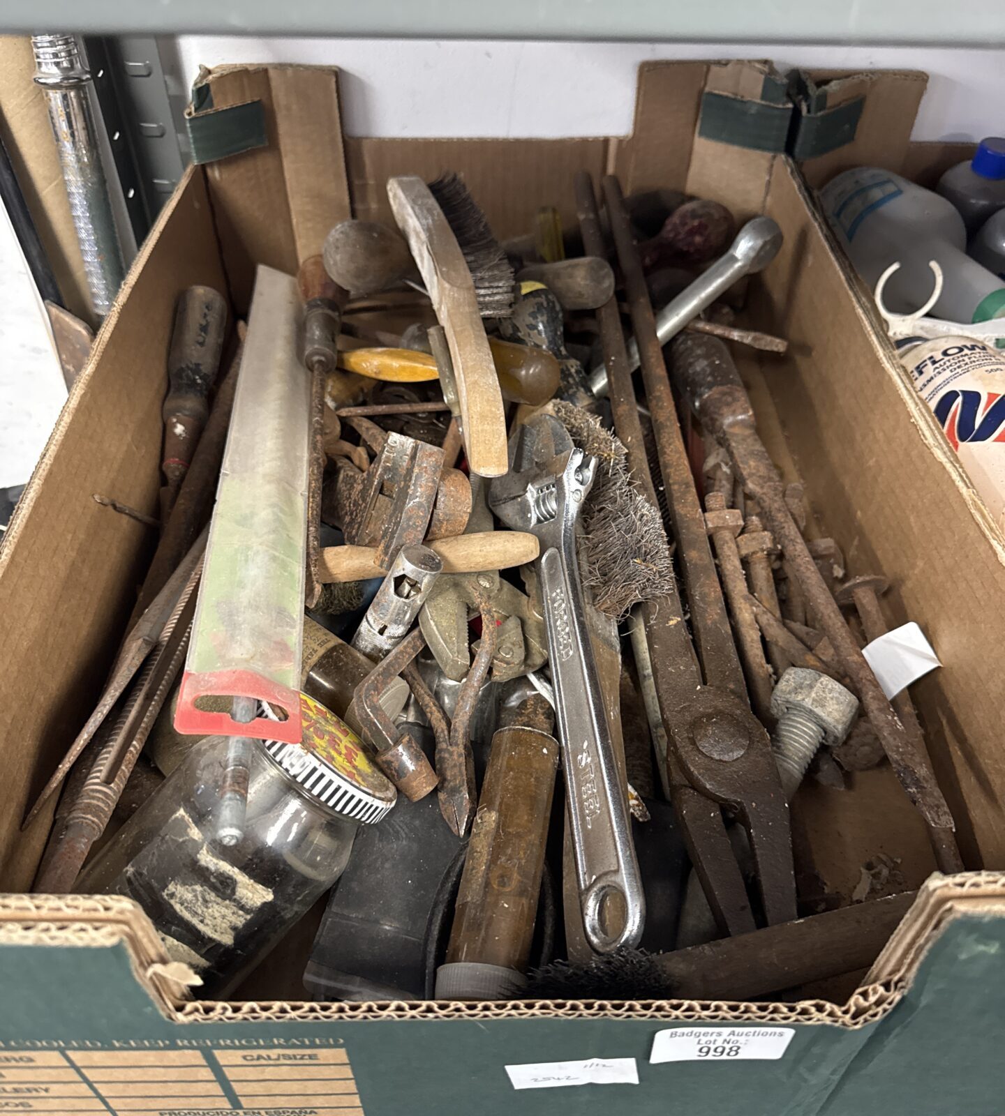 Tray of shed clearance tools