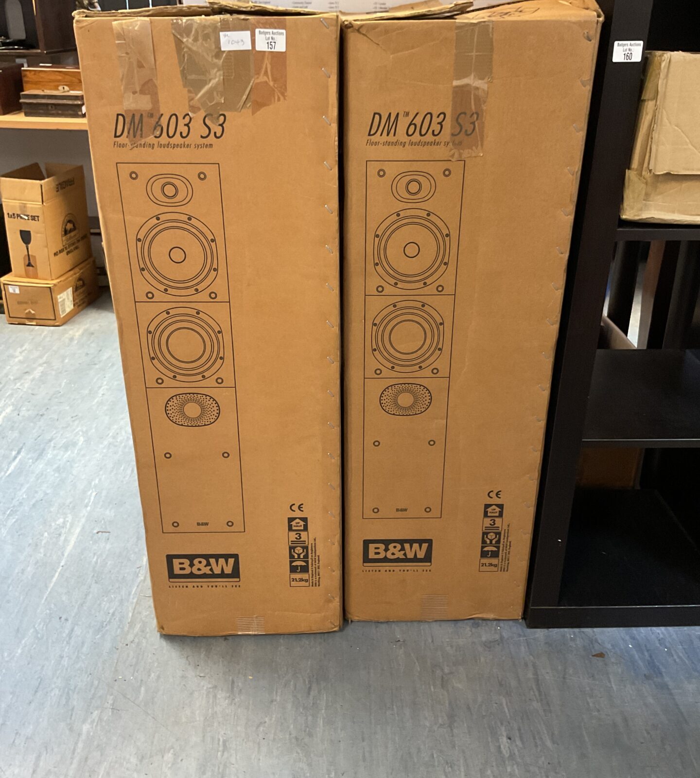 Pair of B&W DM603 S3 floor standing speakers