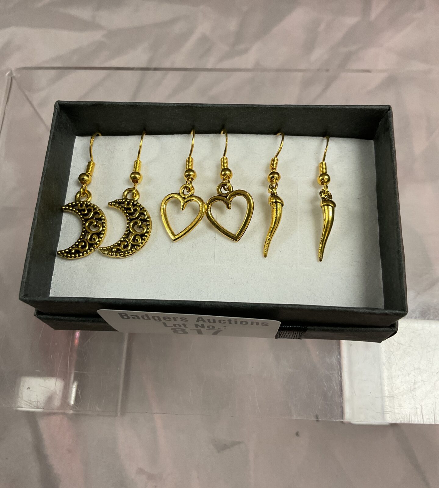 Three pairs 925 silver gilt earrings