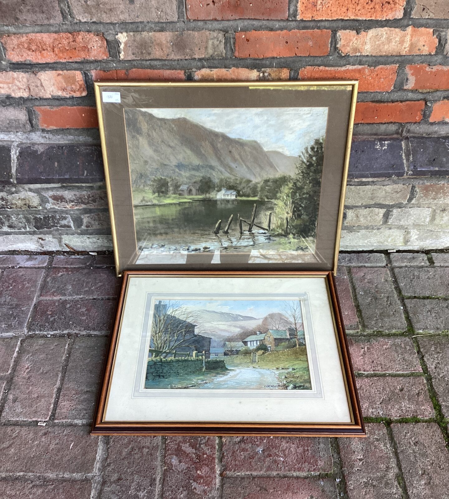 Two framed country scene artworks including d r mounsey Watercolour