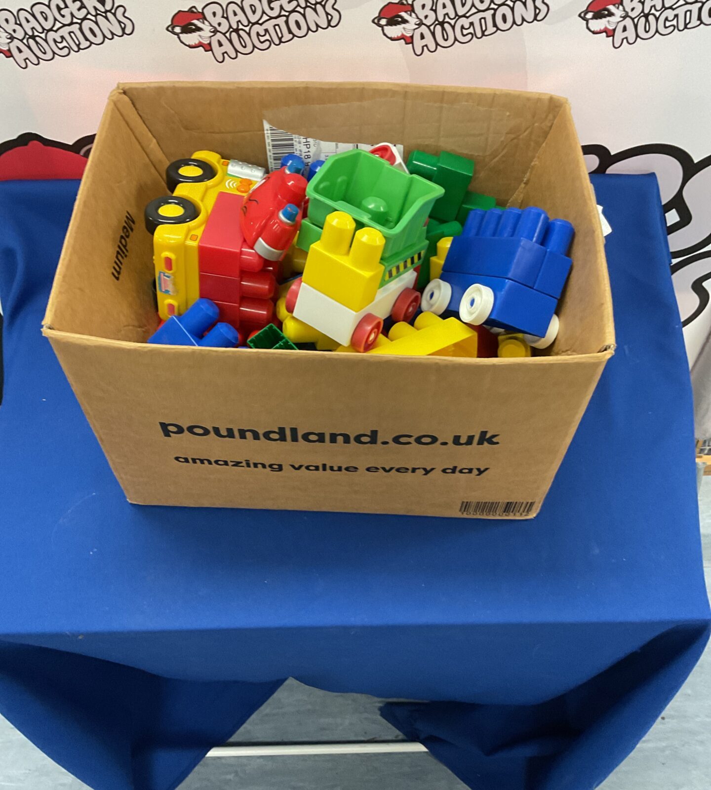 Box of mega blocks inc cars