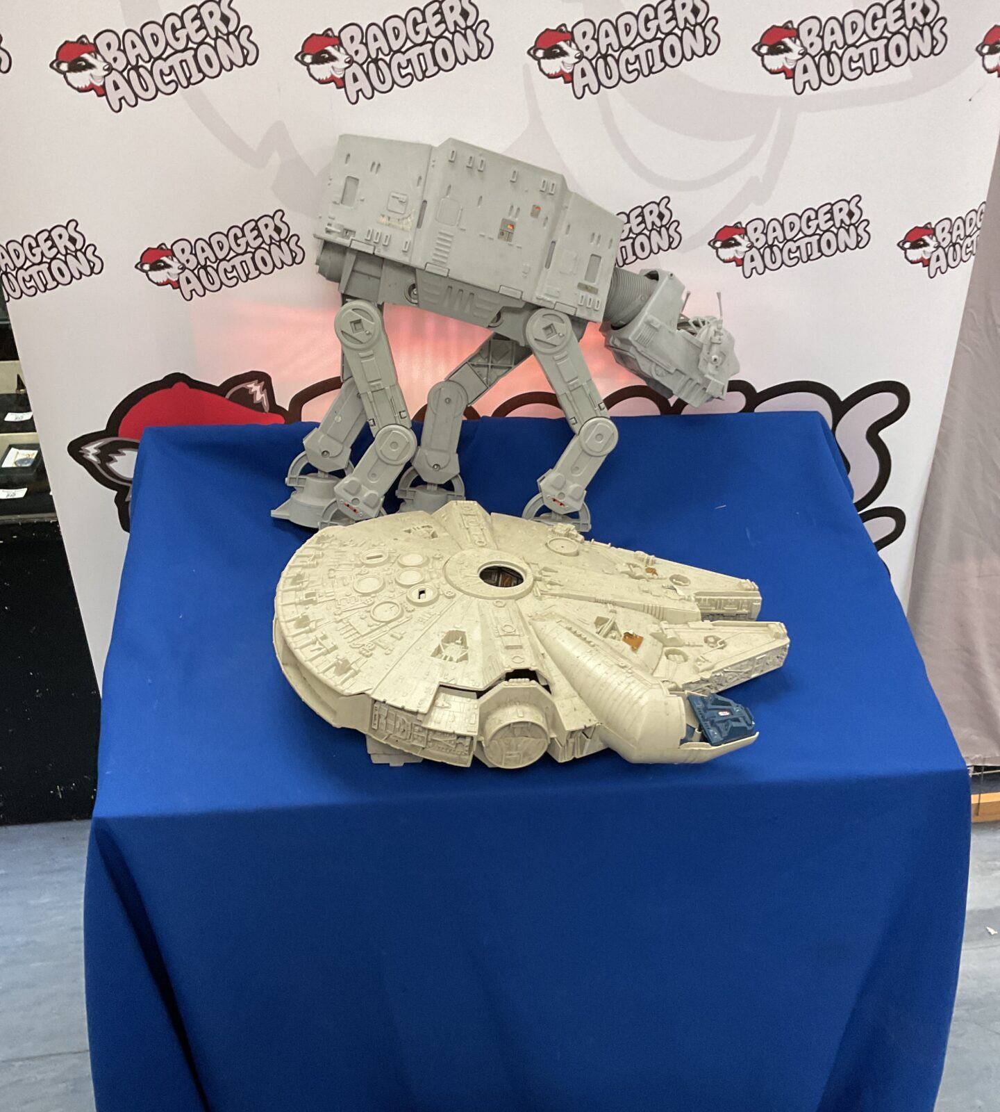 Vintage star wars toys inc millennium falcon and AT-AT walker