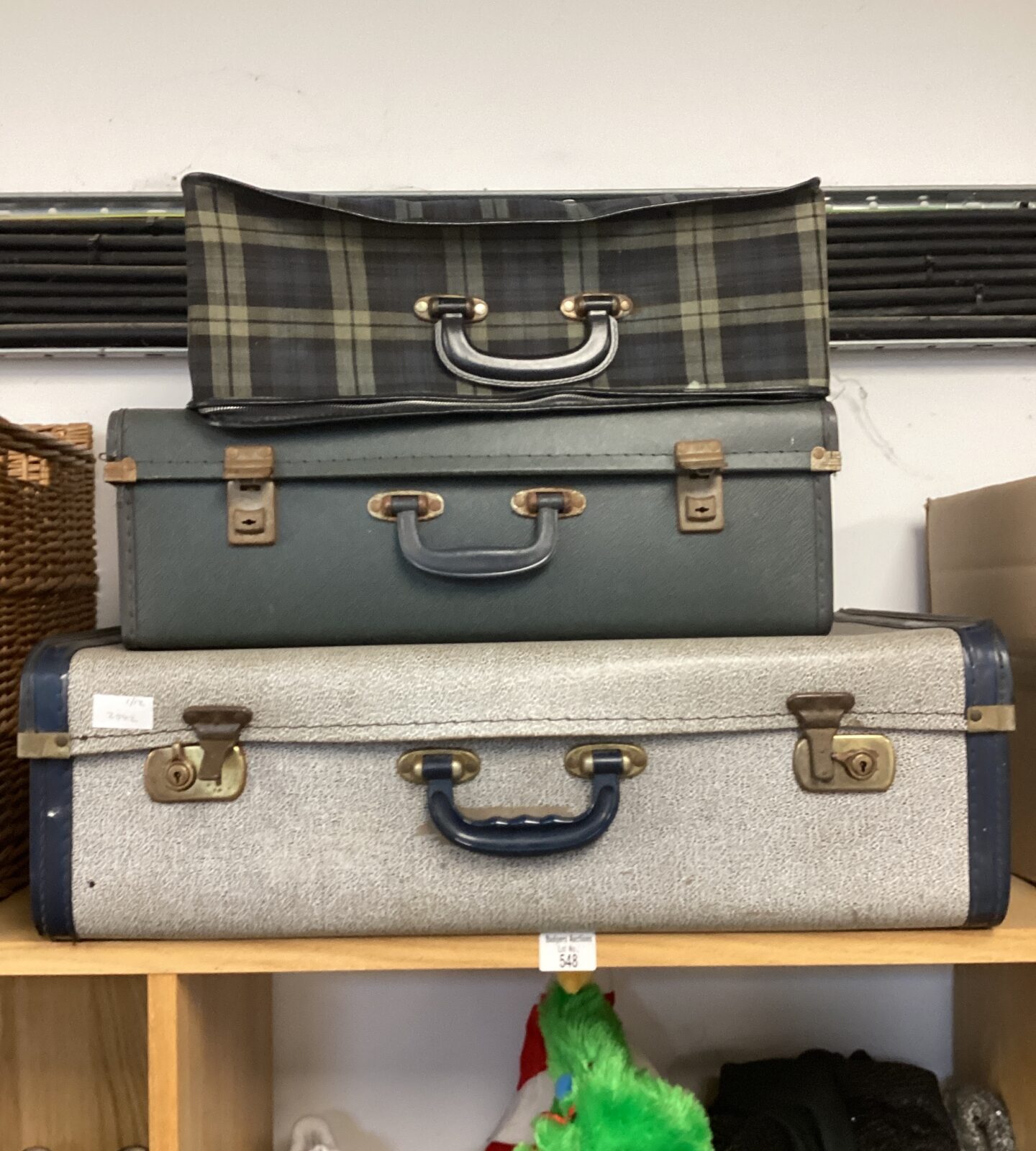 Three vintage suitcases