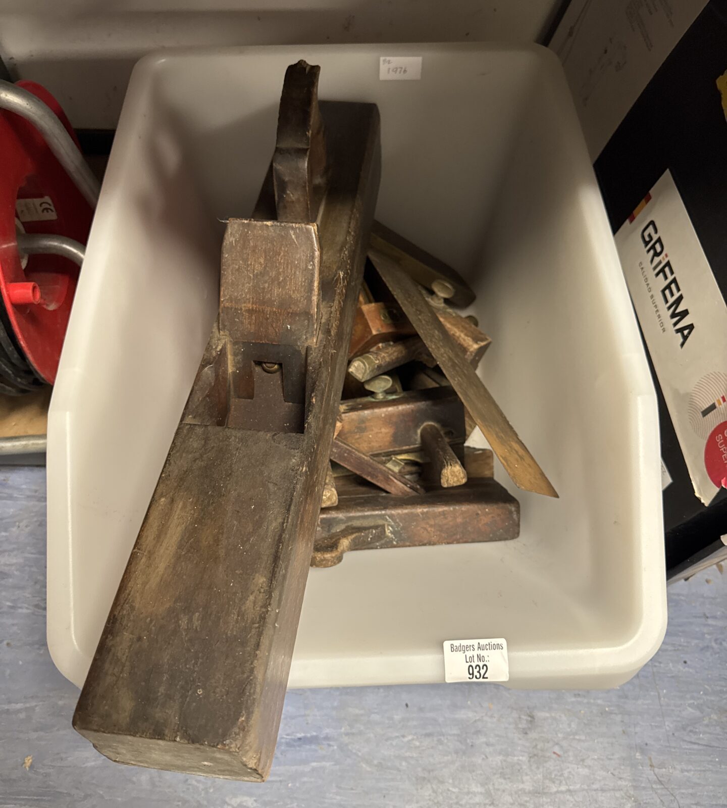 Box of vintage woodworkers tools