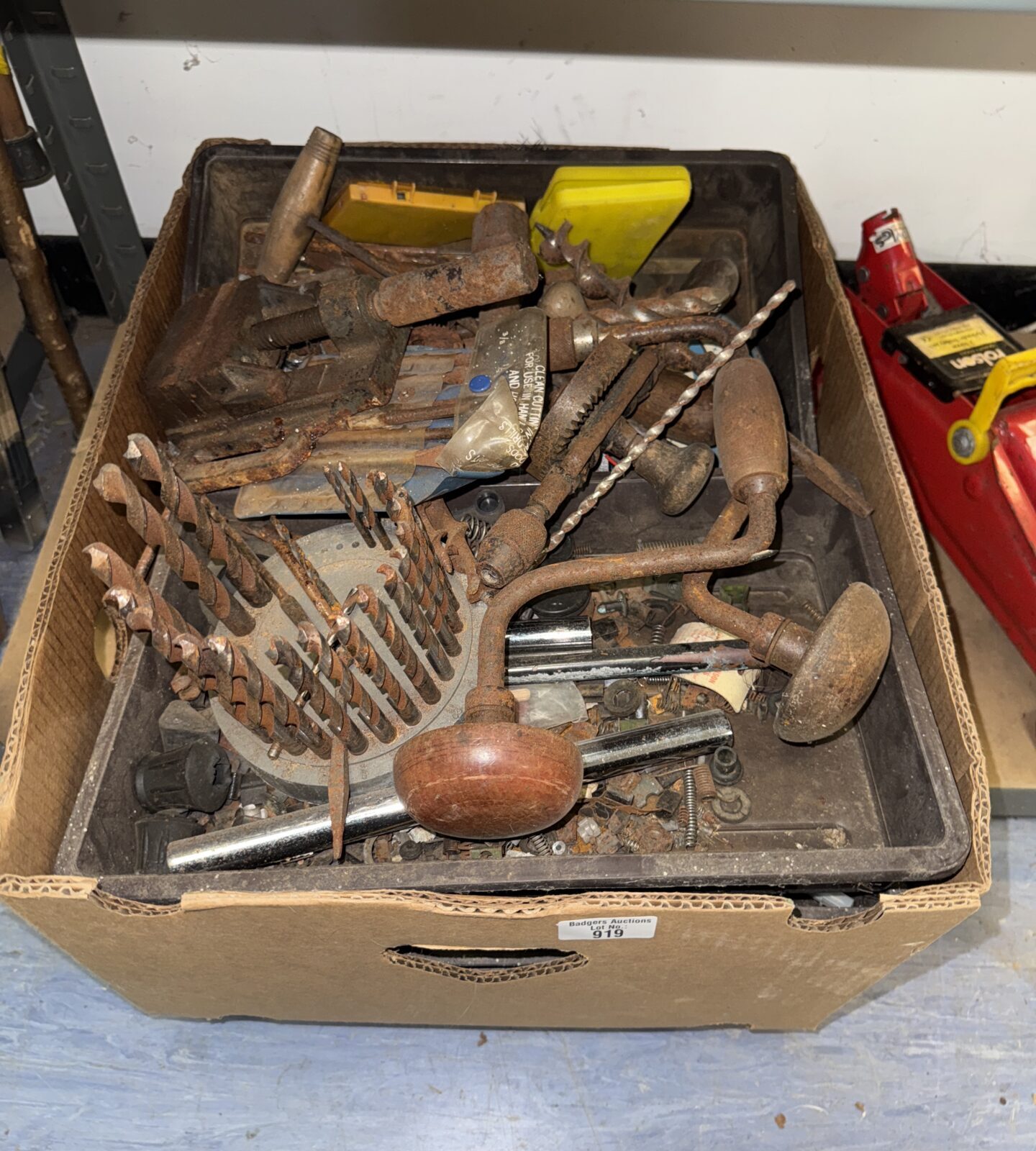 Box of shed clearance tools