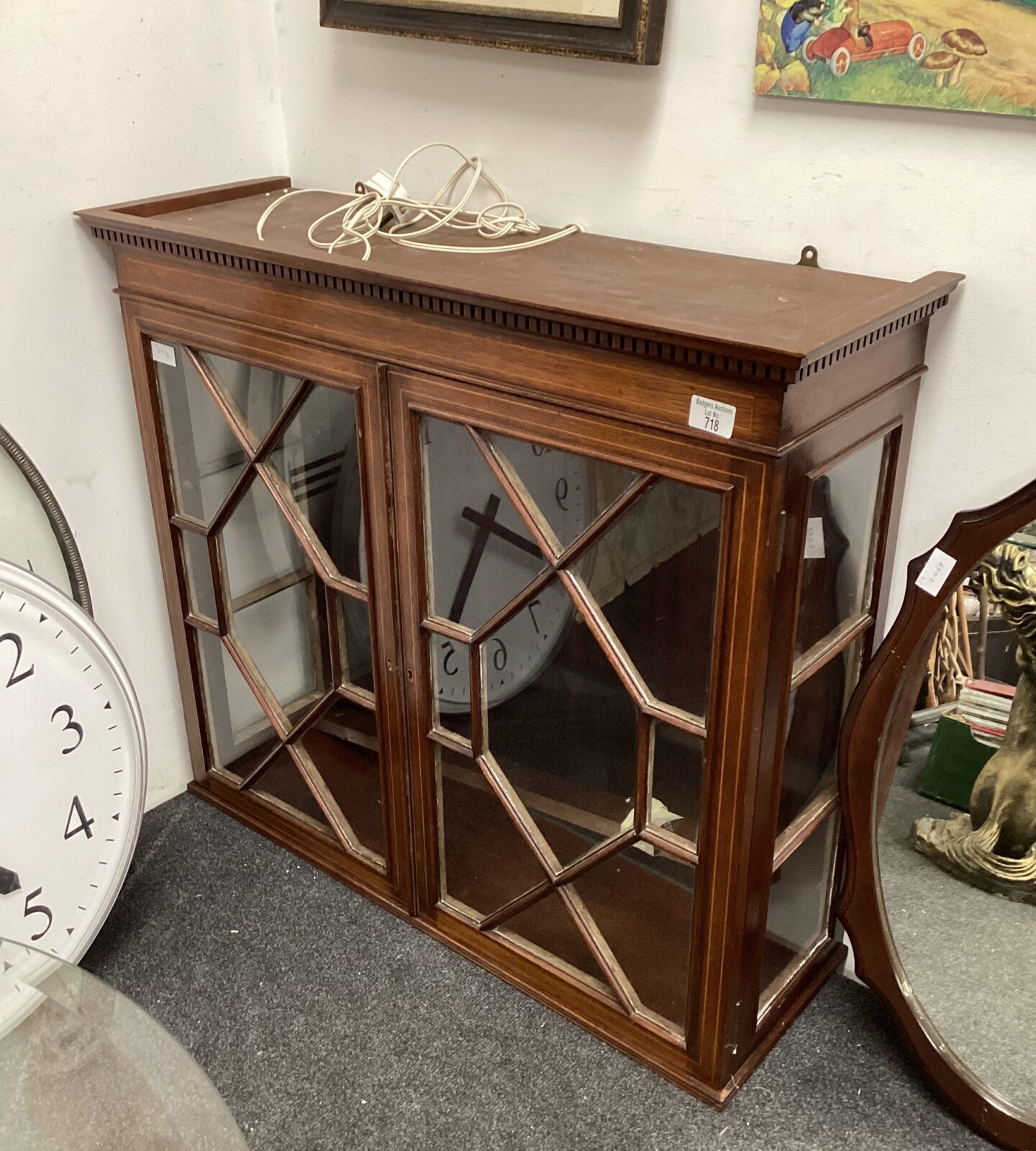 Edwardian mahogany glass fronted display cabinet