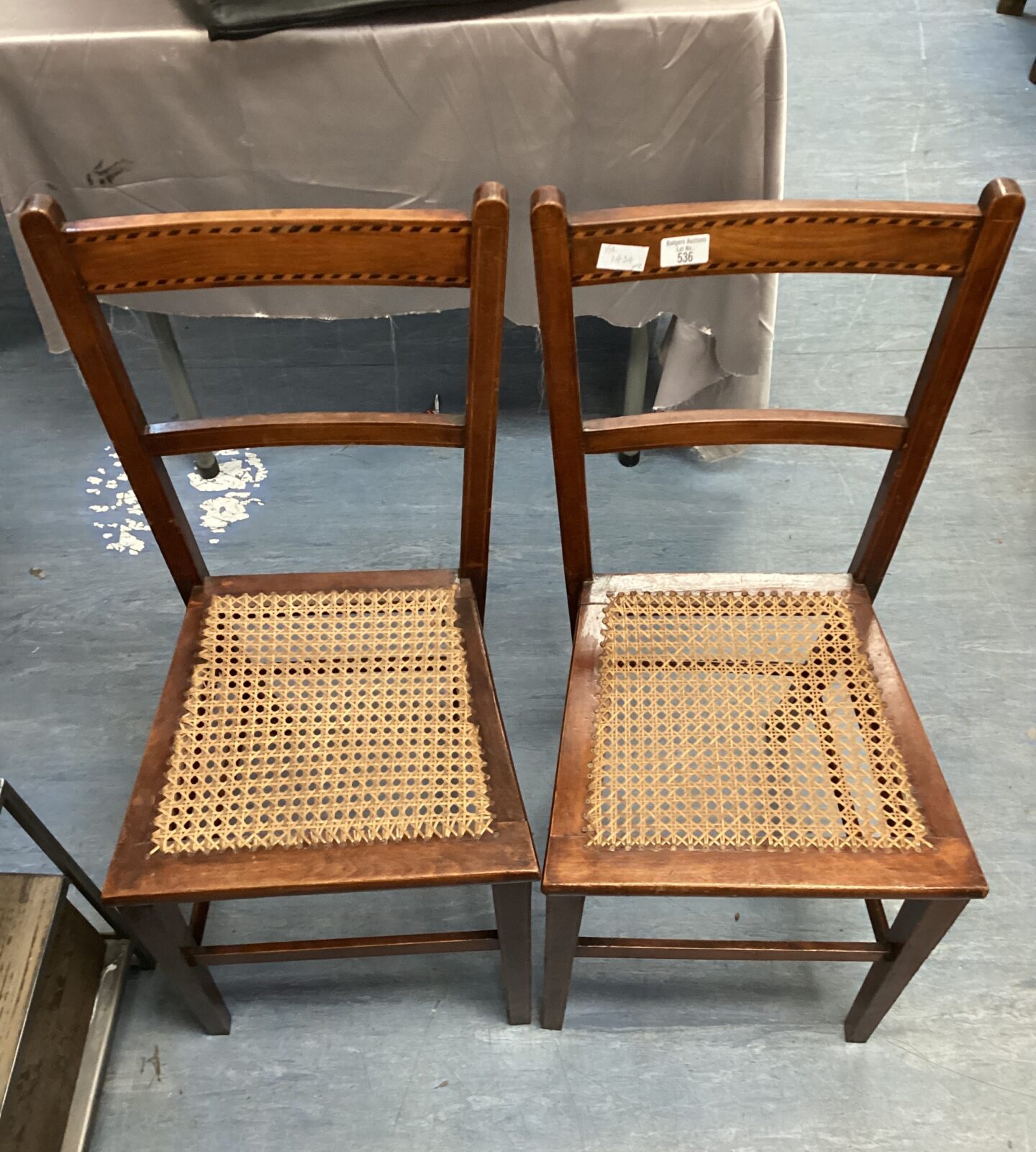 pair canework chairs