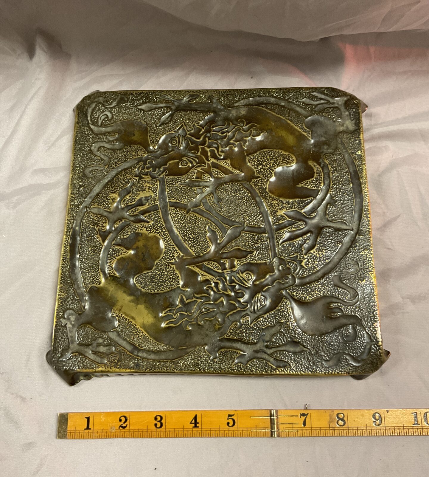 Antique arts and crafts brass tray - Image 2