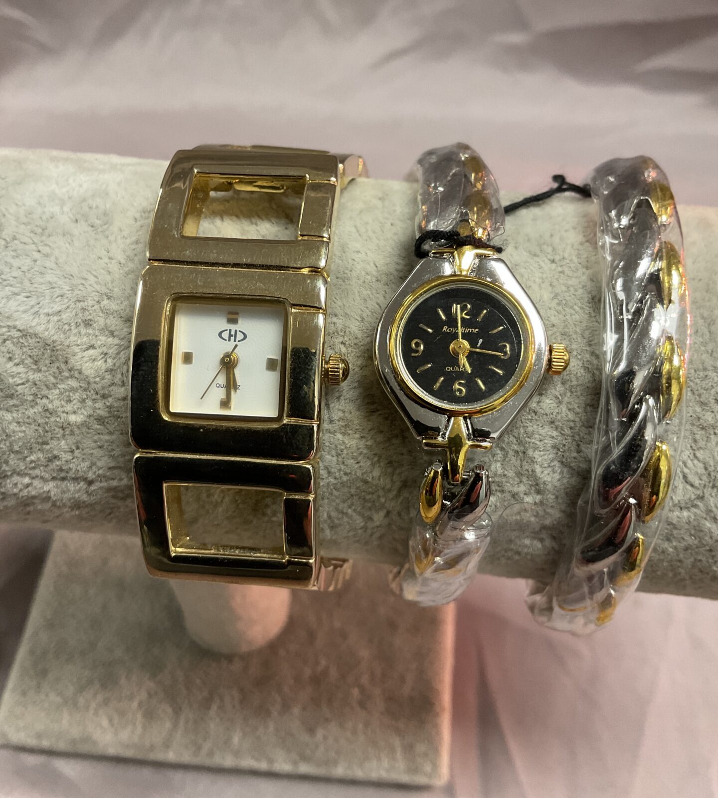 Two wristwatches inc royaltime and ch3 with new batteries fitted