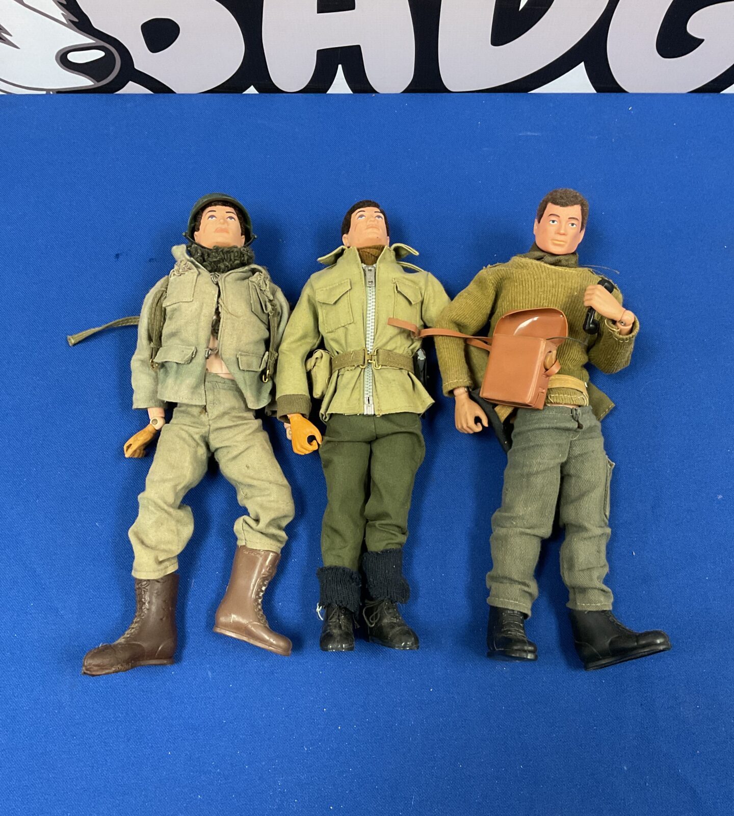 three 1964 palitoy action man figures